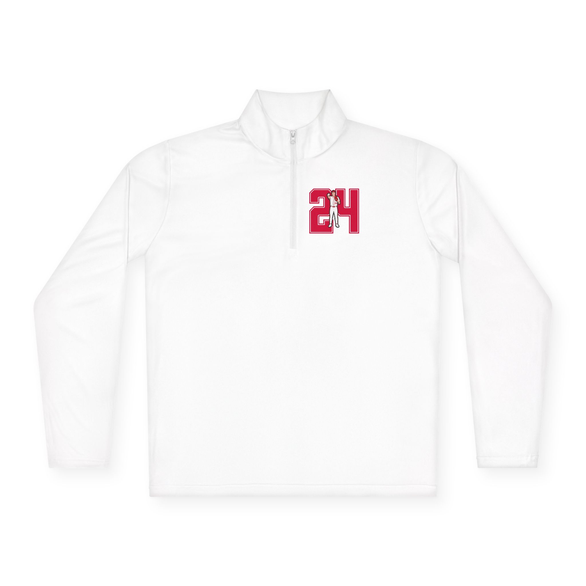 Q-Zip Pullover — character_number in White