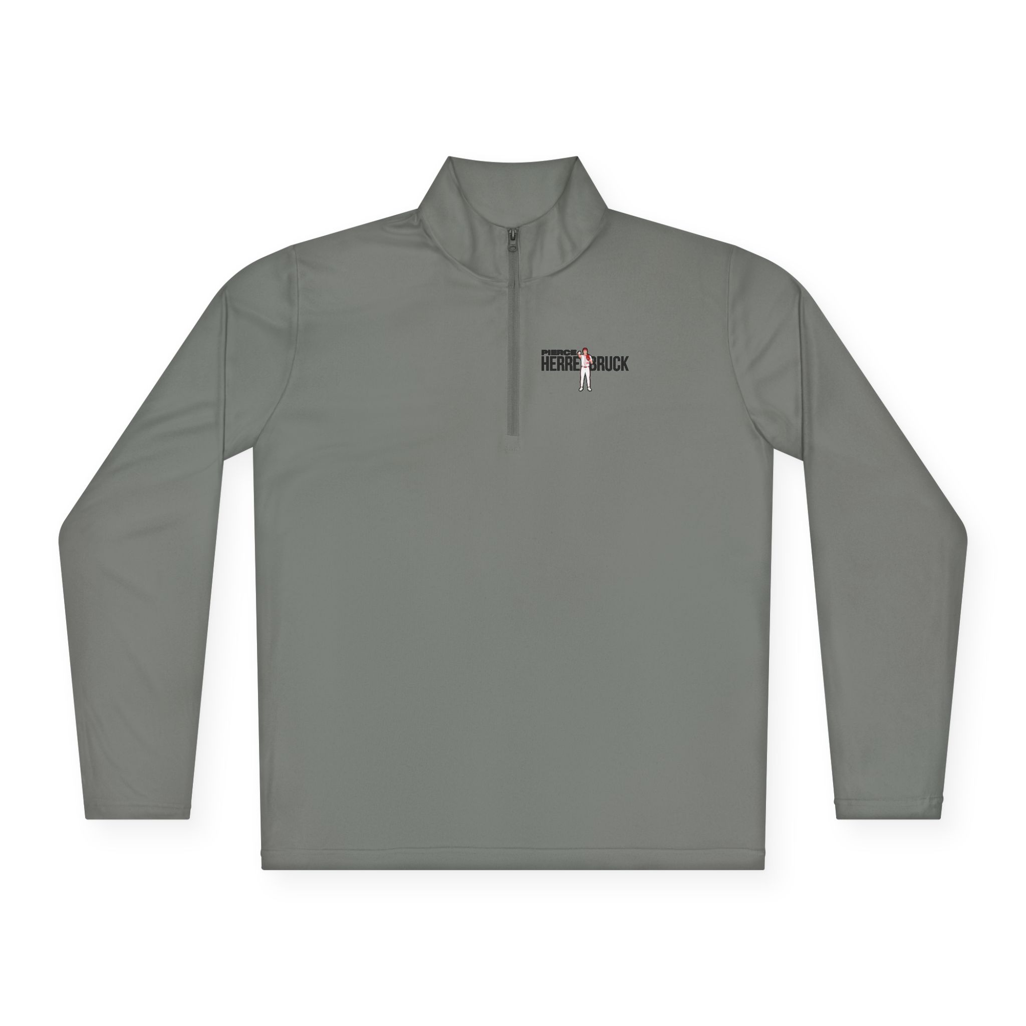 Q-Zip Pullover — character_player_name in Grey