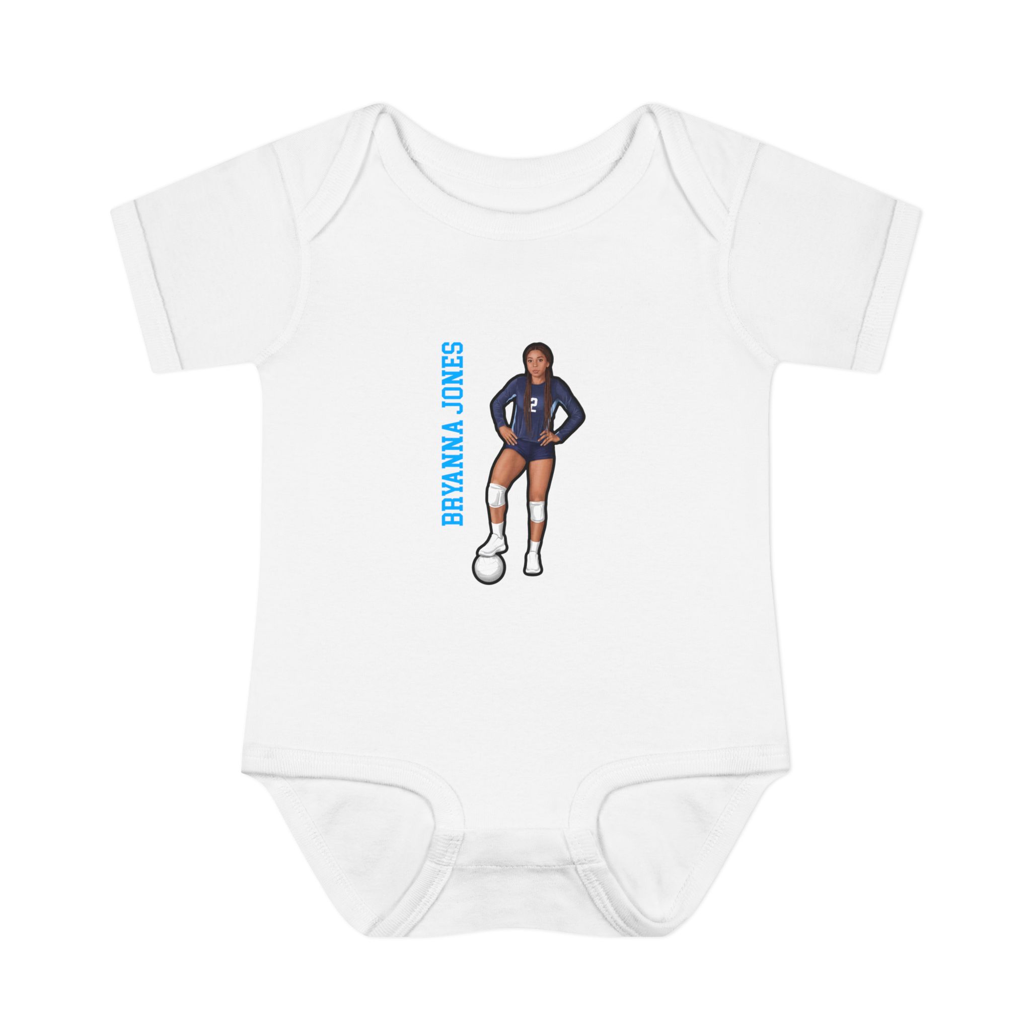 Baby Onesie — character_name_vertical in White