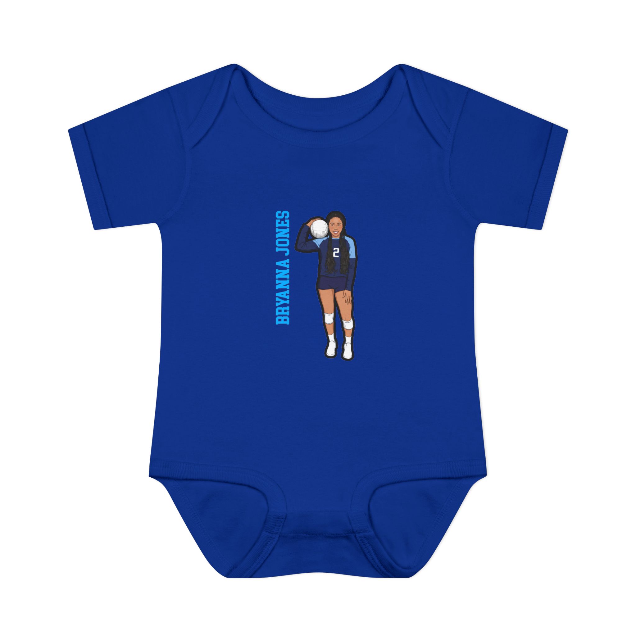 Baby Onesie — character_name_vertical in Royal