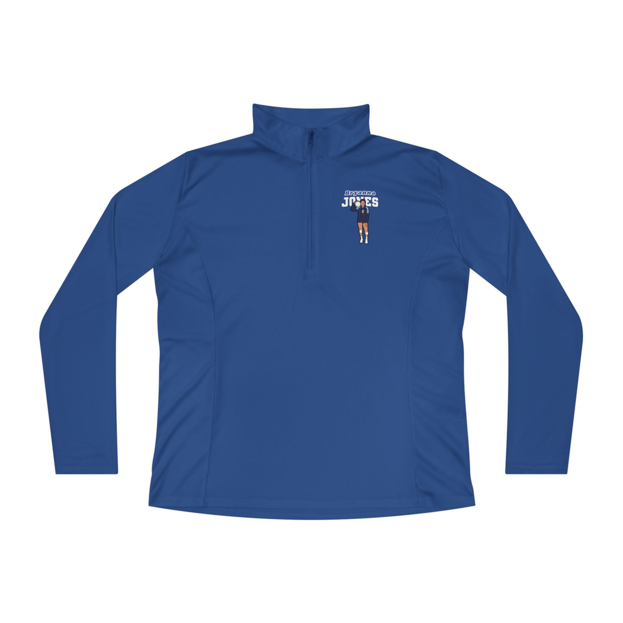 Women's Q-Zip Pullover — character_name_arch in Royal