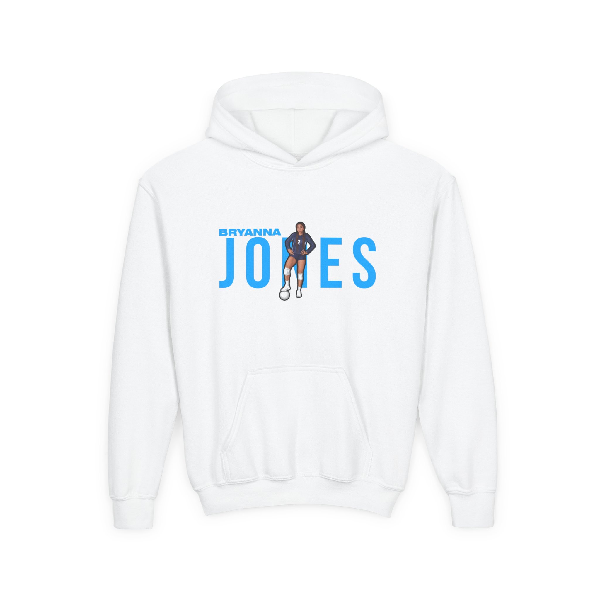 Youth Hoodie — character_player_name in White