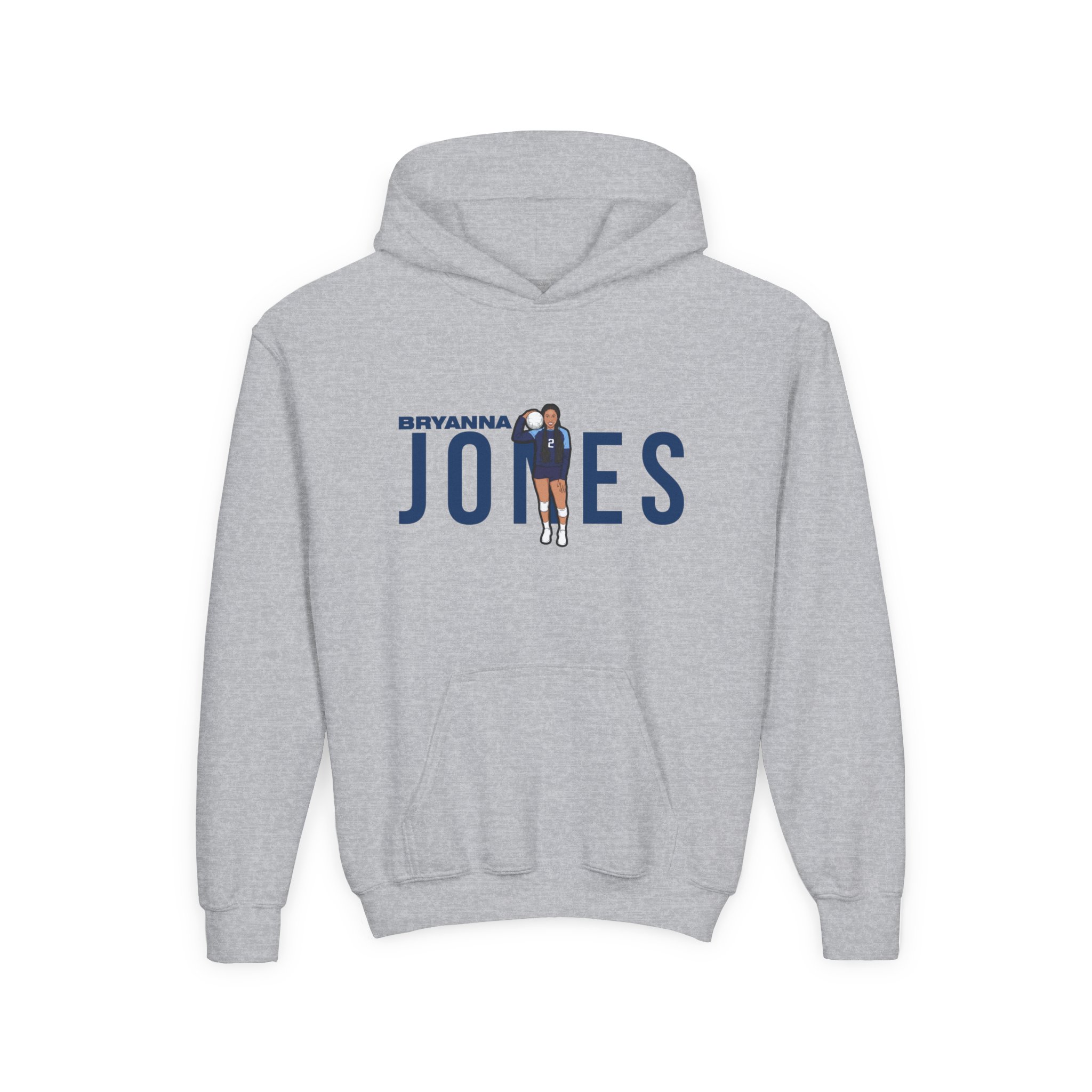 Youth Hoodie — character_player_name in Grey