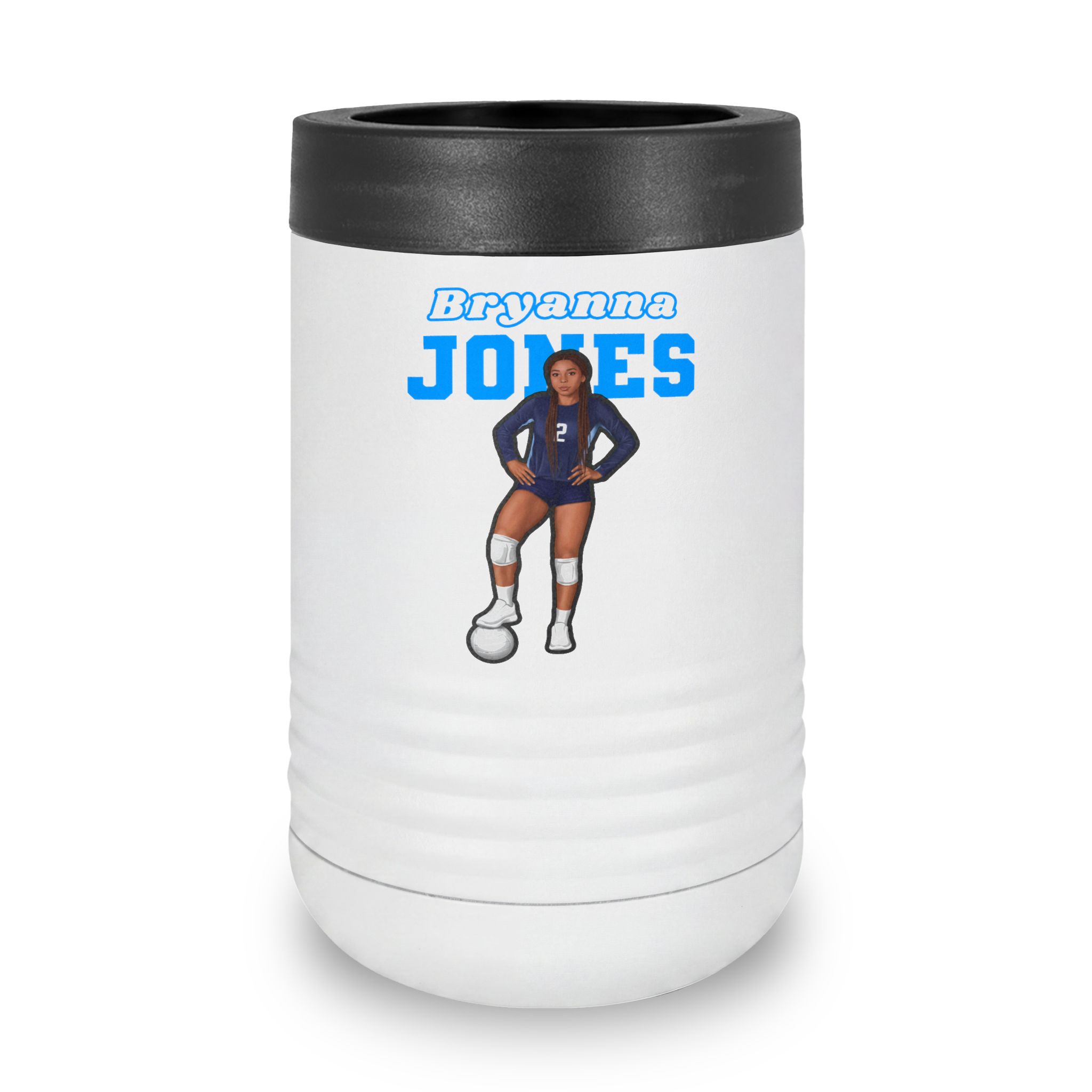 Stainless Can Cooler — character_name_arch in White