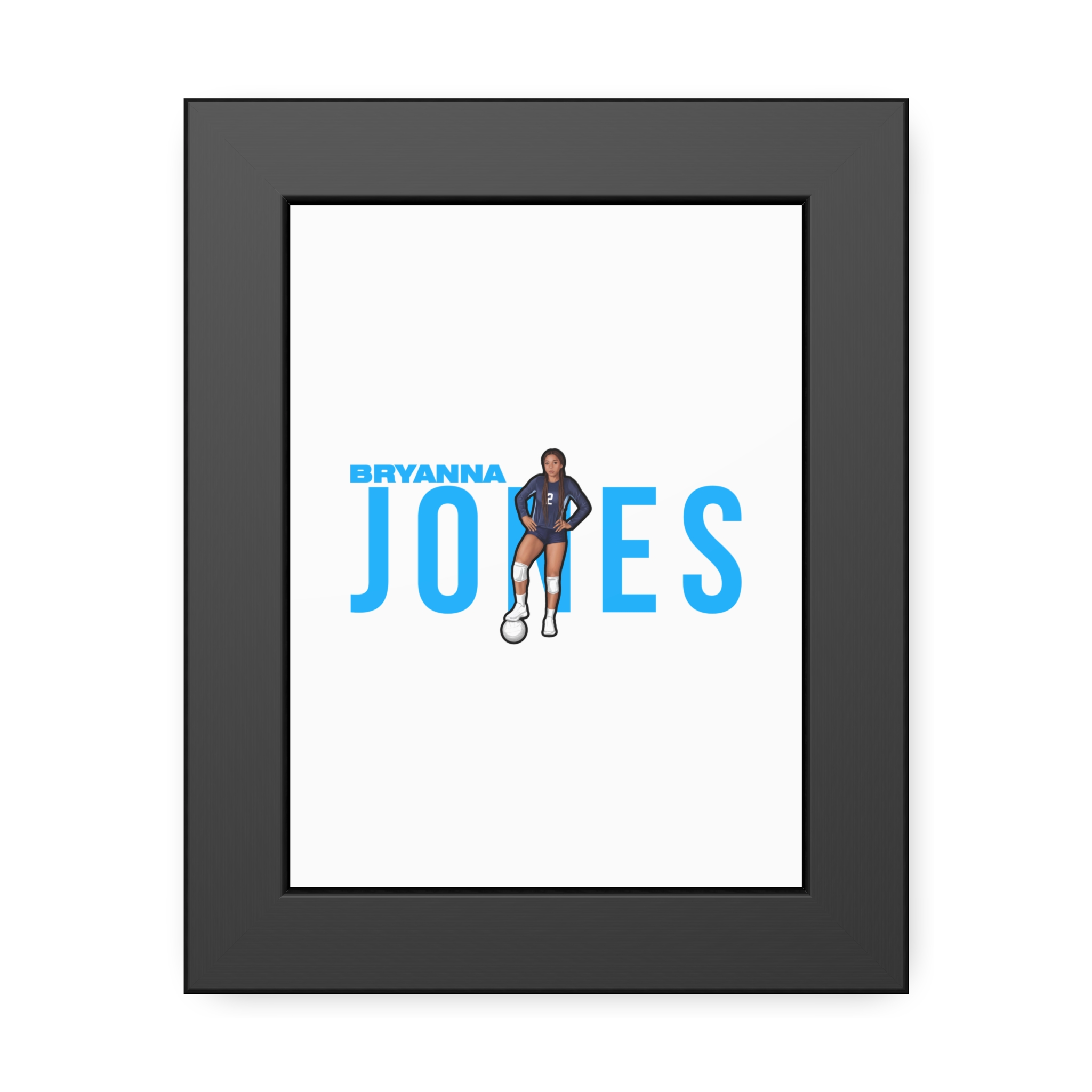 Framed Poster — character_player_name in Black