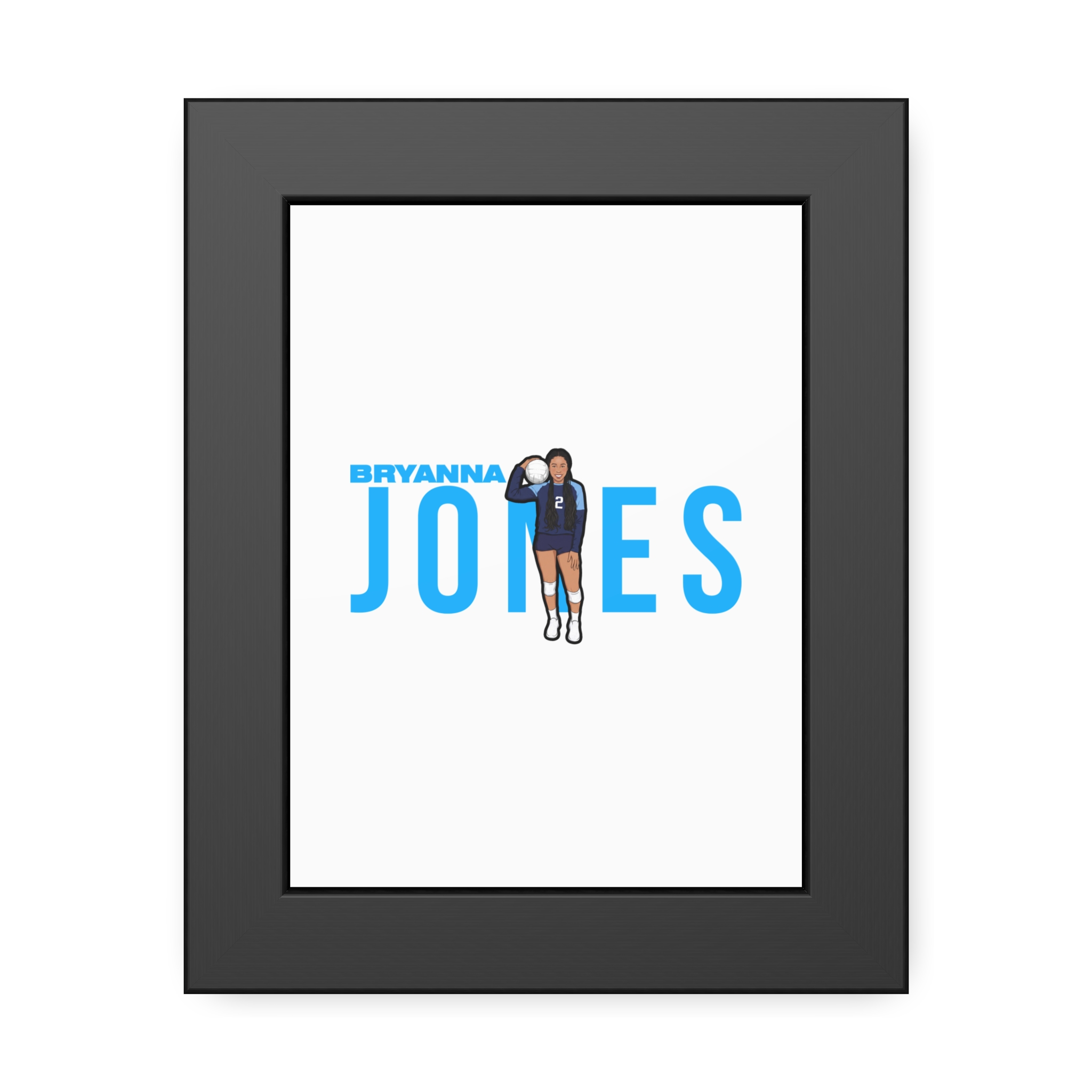 Framed Poster — character_player_name in Black