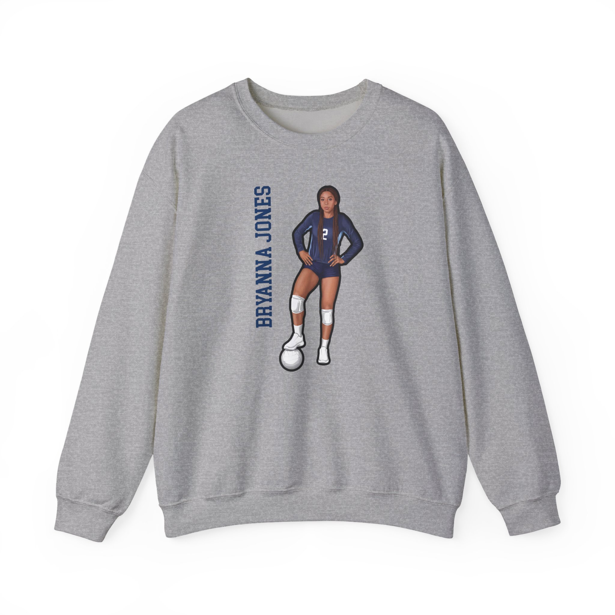 Crewneck Sweatshirt — character_name_vertical in Grey