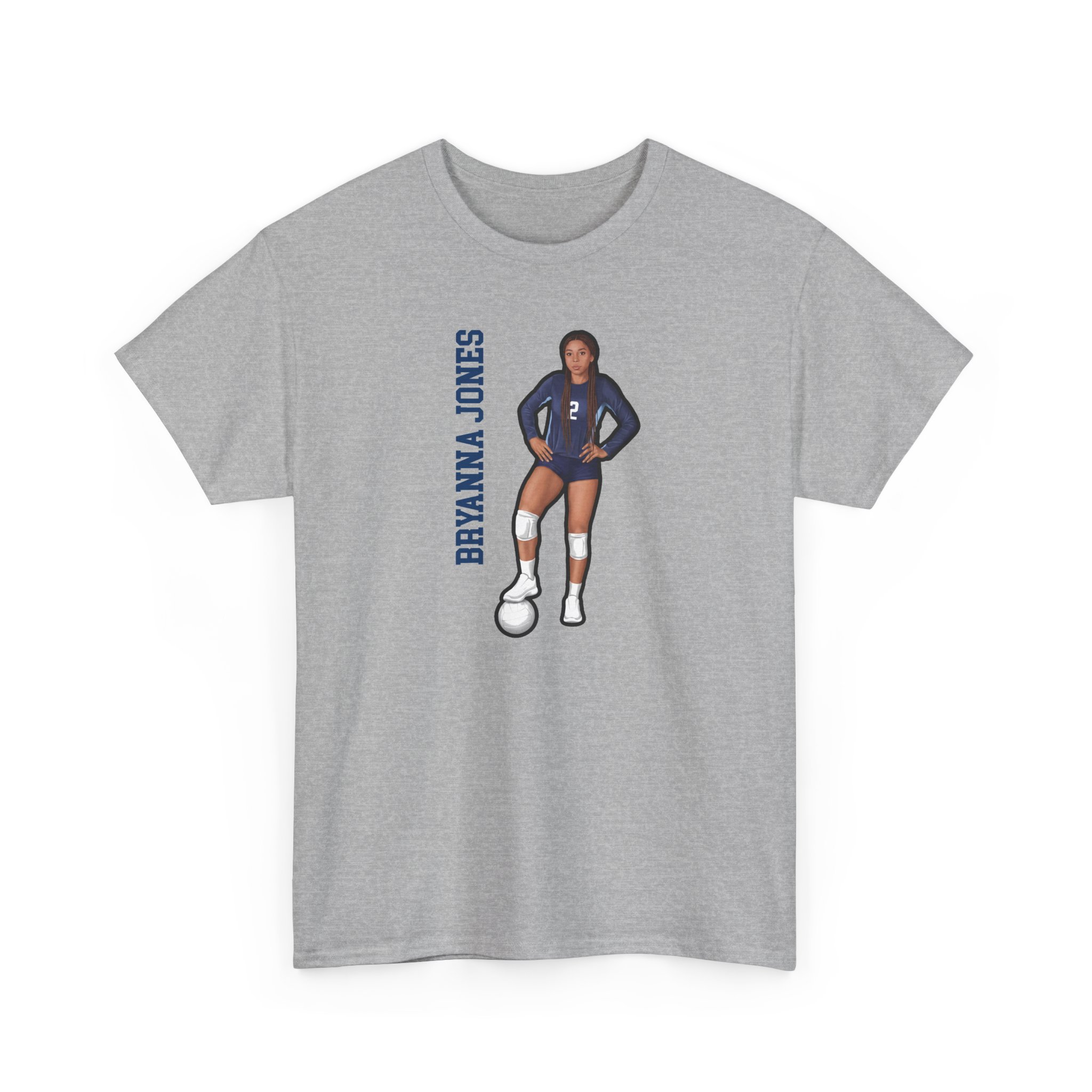 Tee — character_name_vertical in Grey