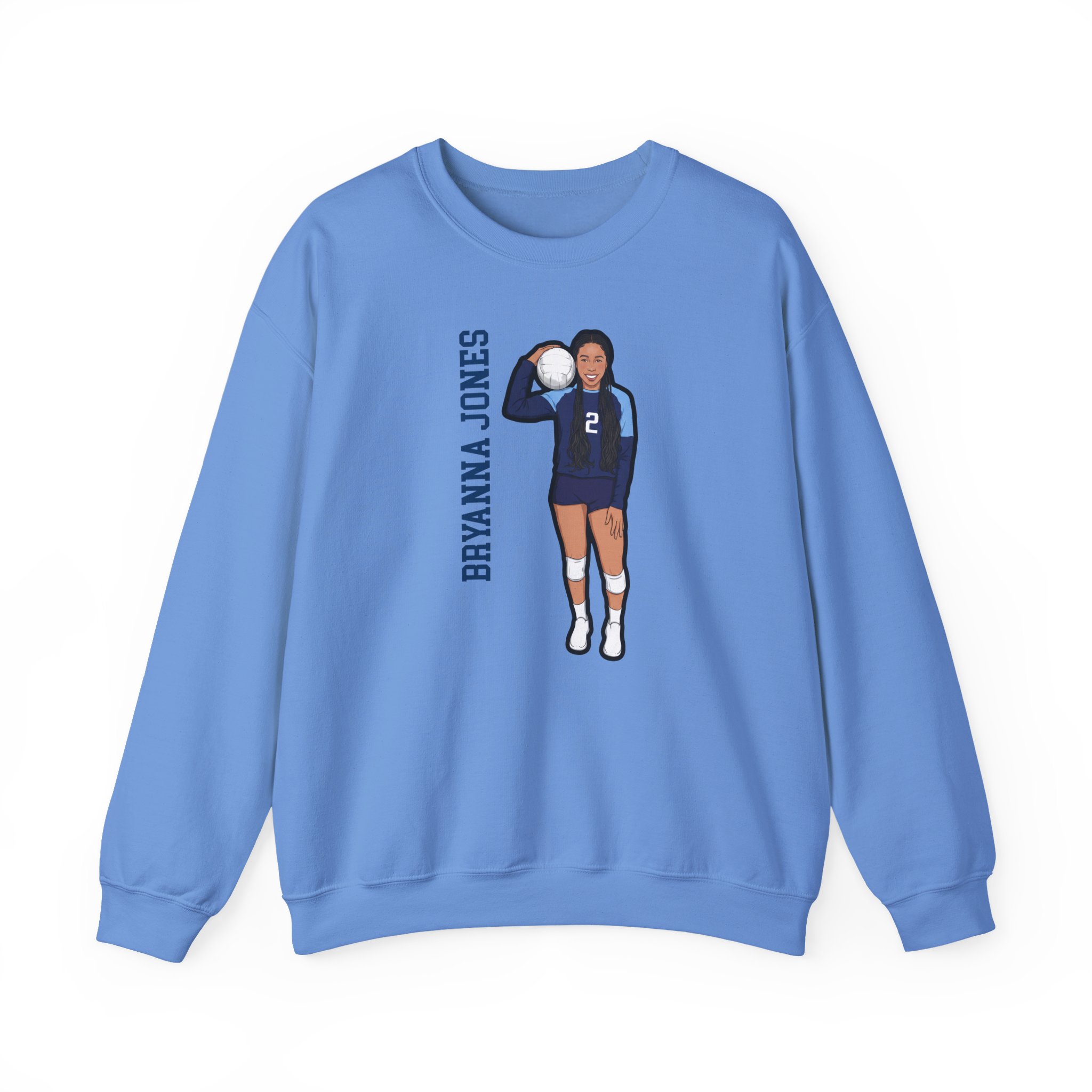 Crewneck Sweatshirt — character_name_vertical in Blue