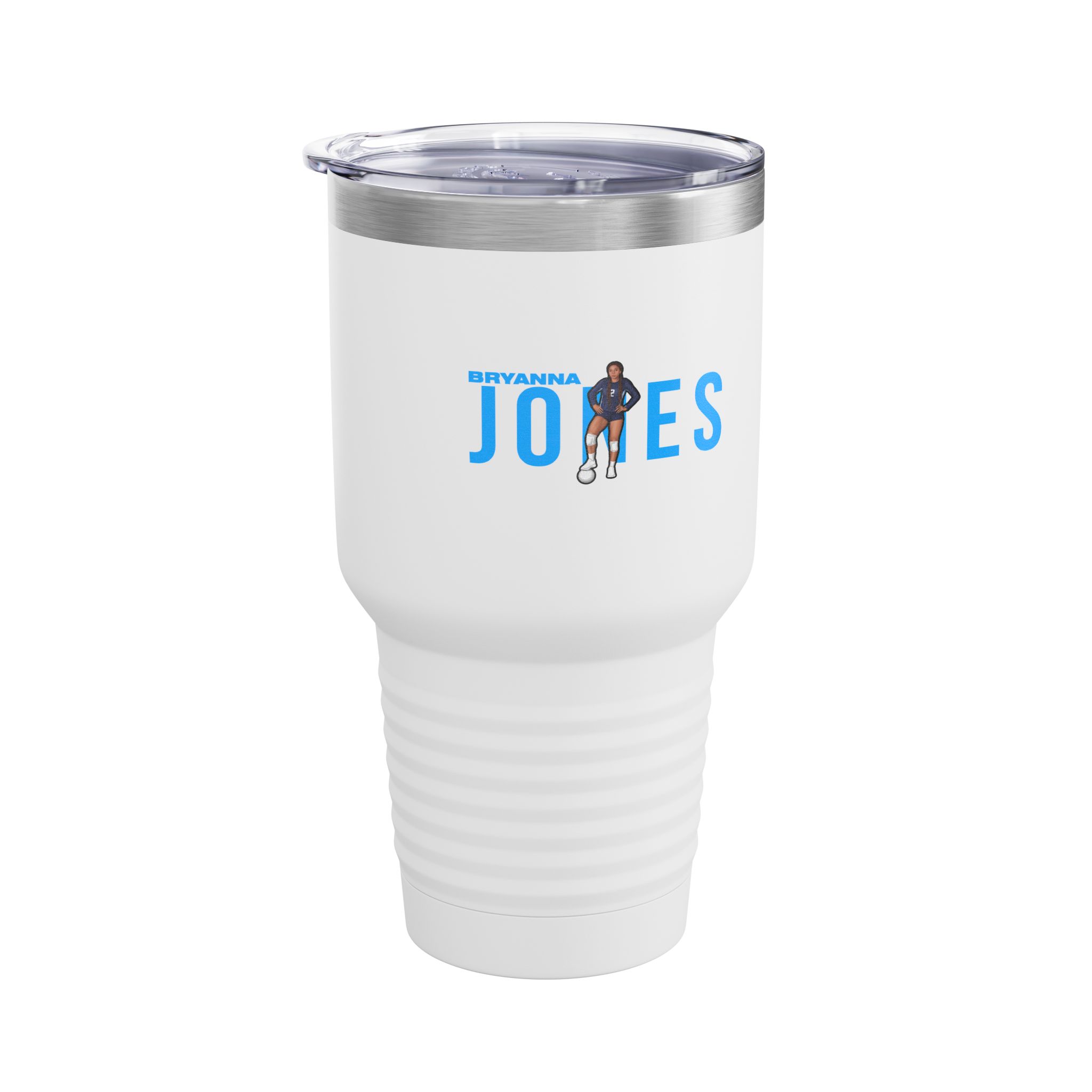 30oz Tumbler — character_player_name in White