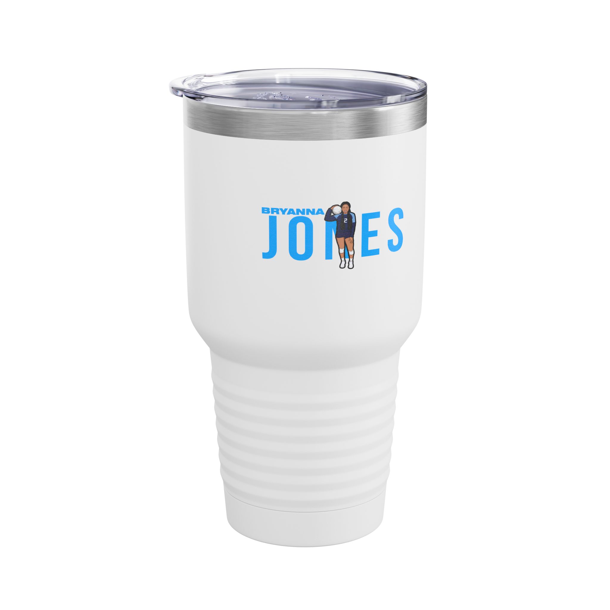 30oz Tumbler — character_player_name in White