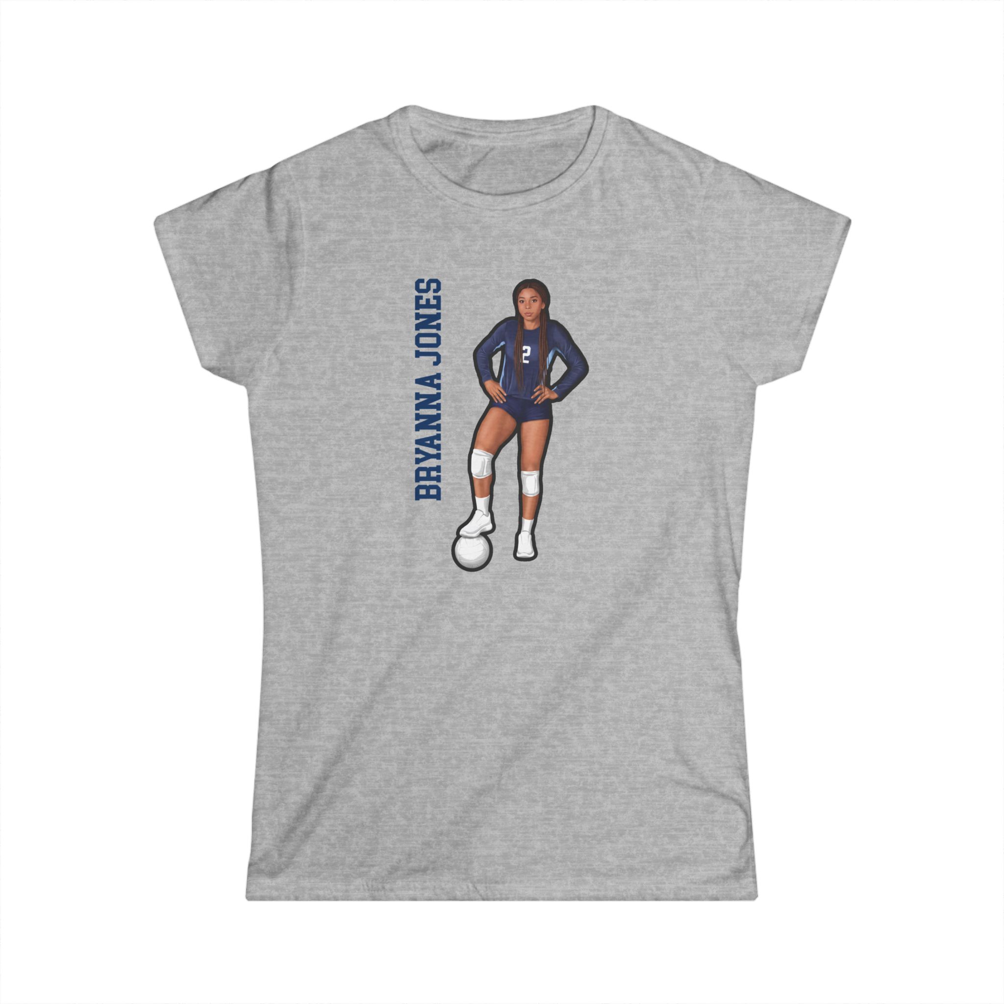 Women's Softstyle Tee — character_name_vertical in Grey