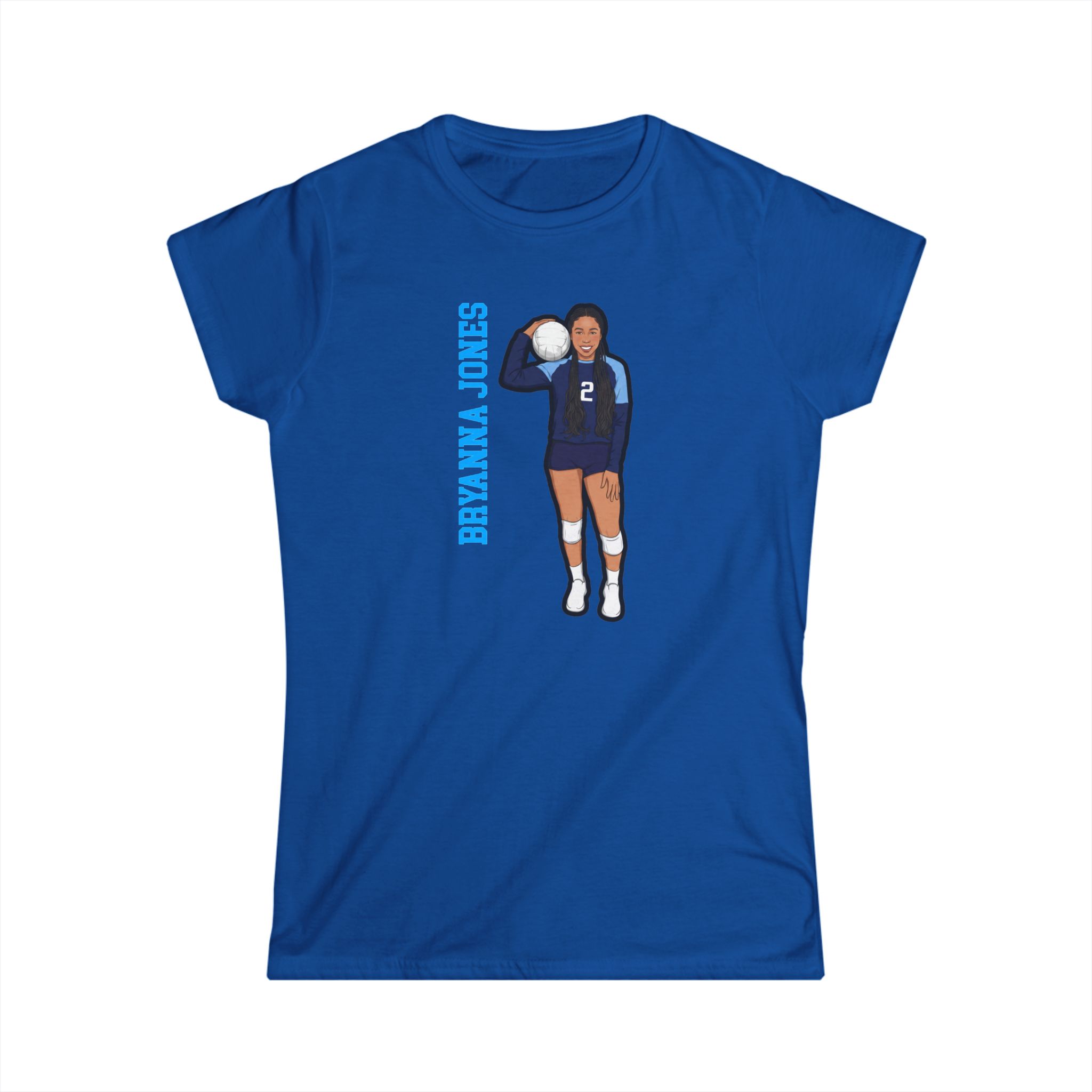 Women's Softstyle Tee — character_name_vertical in Royal