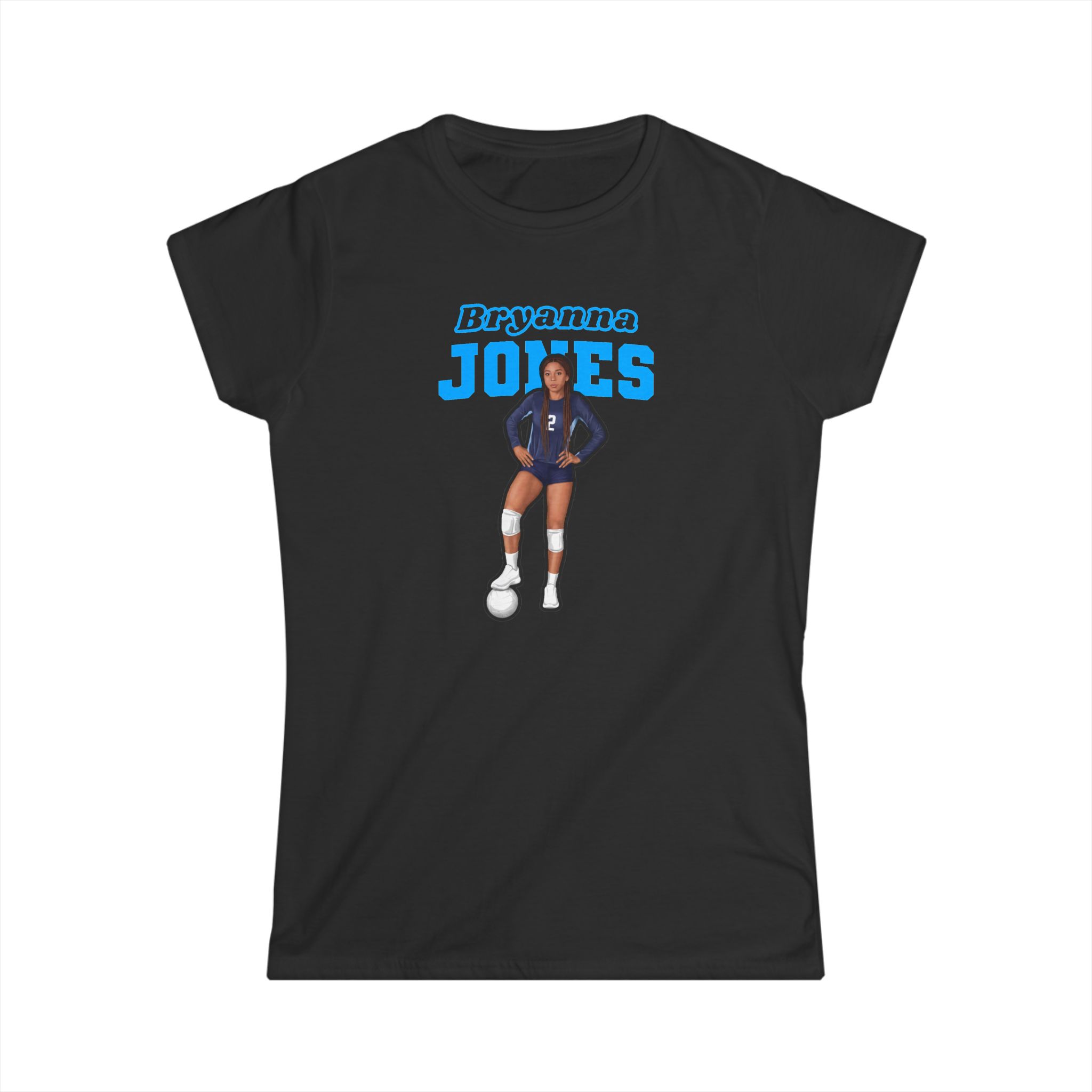 Women's Softstyle Tee — character_name_arch in Black