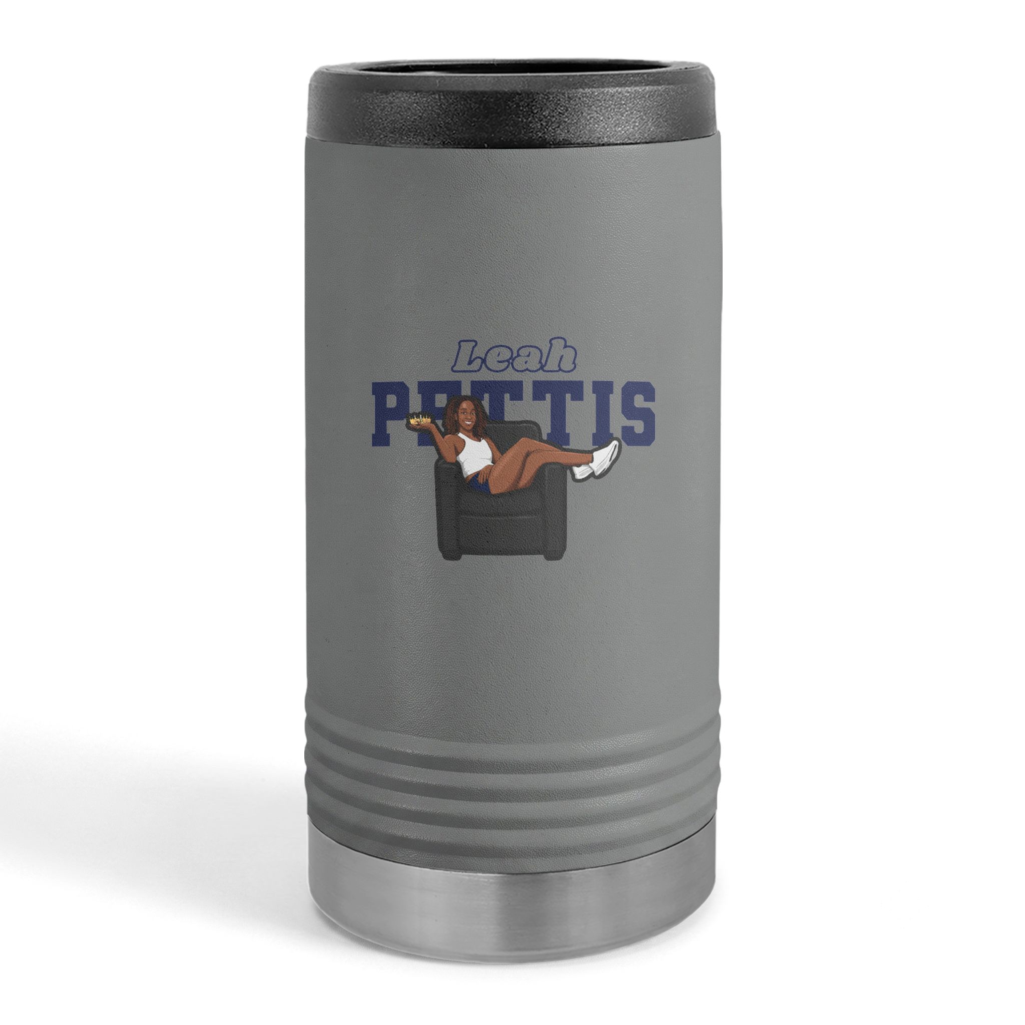 Slim Stainless Can Cooler — character_name_arch in Grey