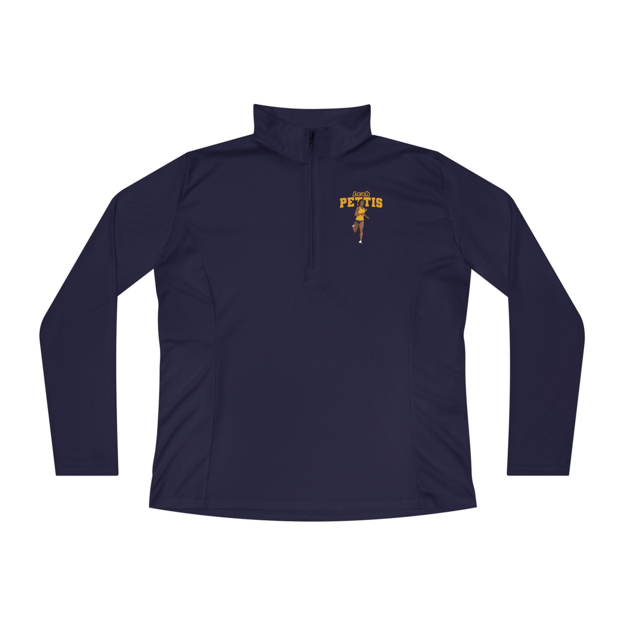 Women's Q-Zip Pullover — character_name_arch in Navy