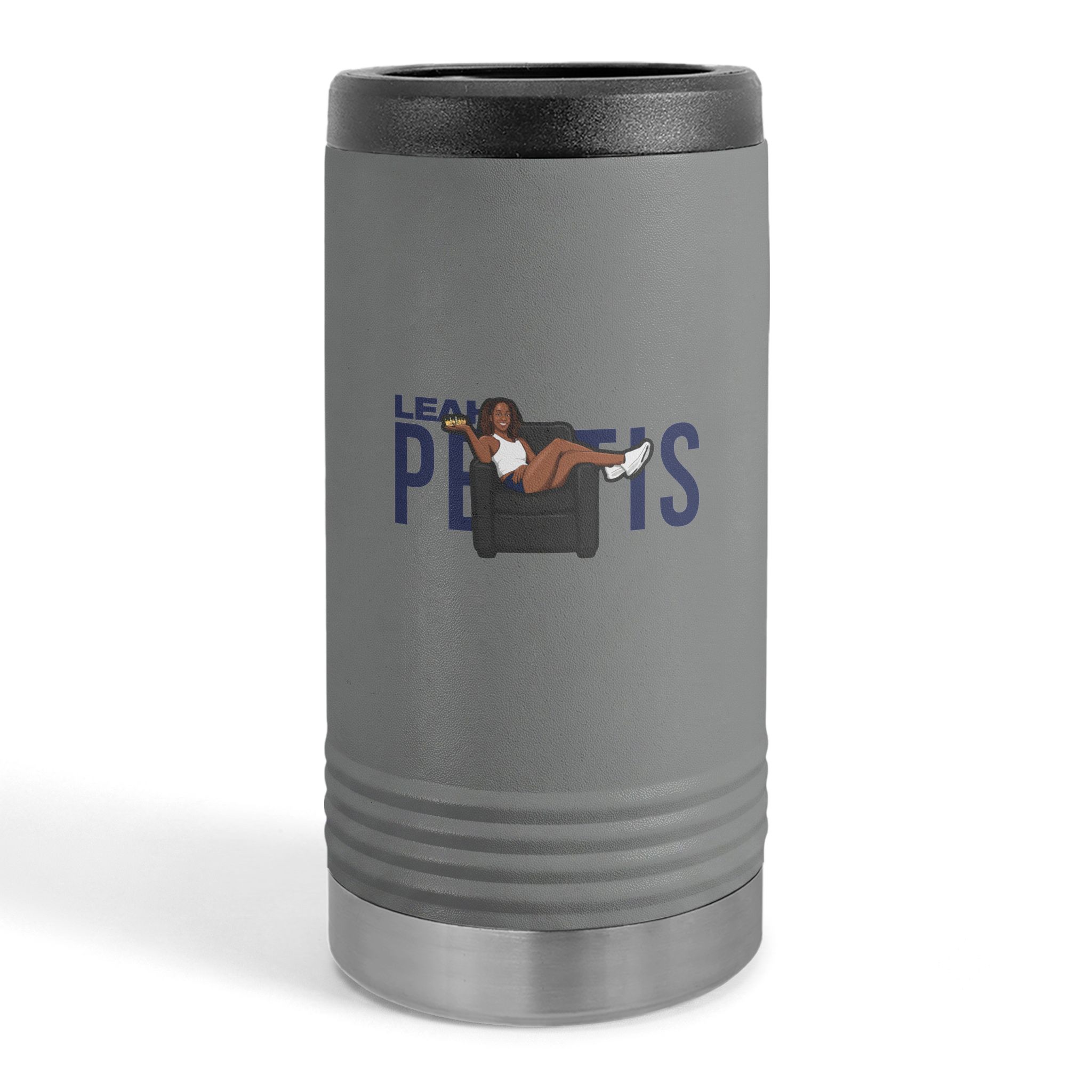 Slim Stainless Can Cooler — character_player_name in Grey