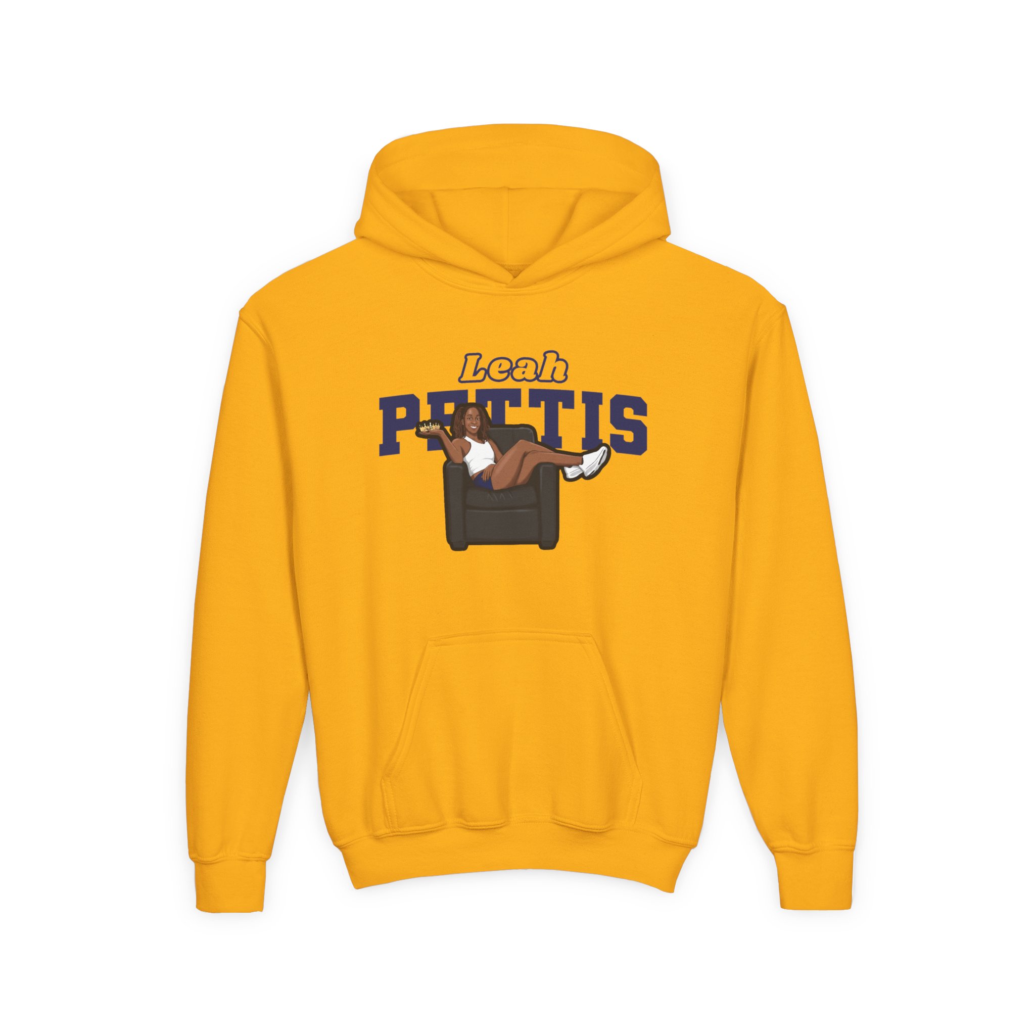 Youth Hoodie — character_name_arch in Gold