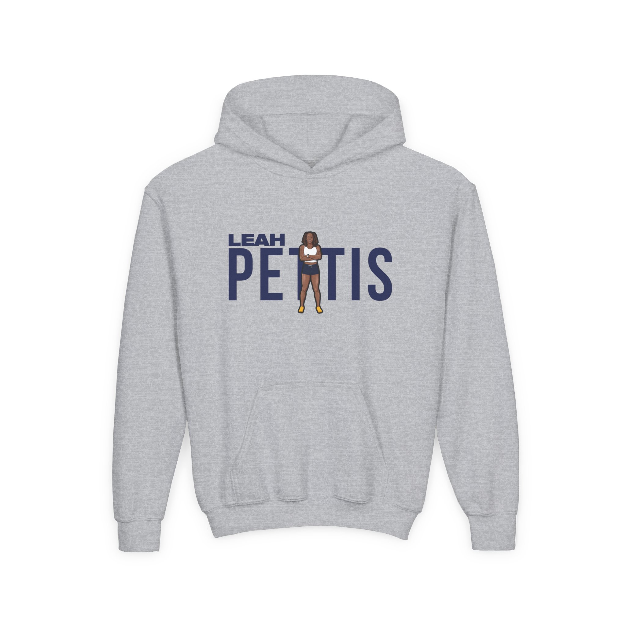 Youth Hoodie — character_player_name in Grey