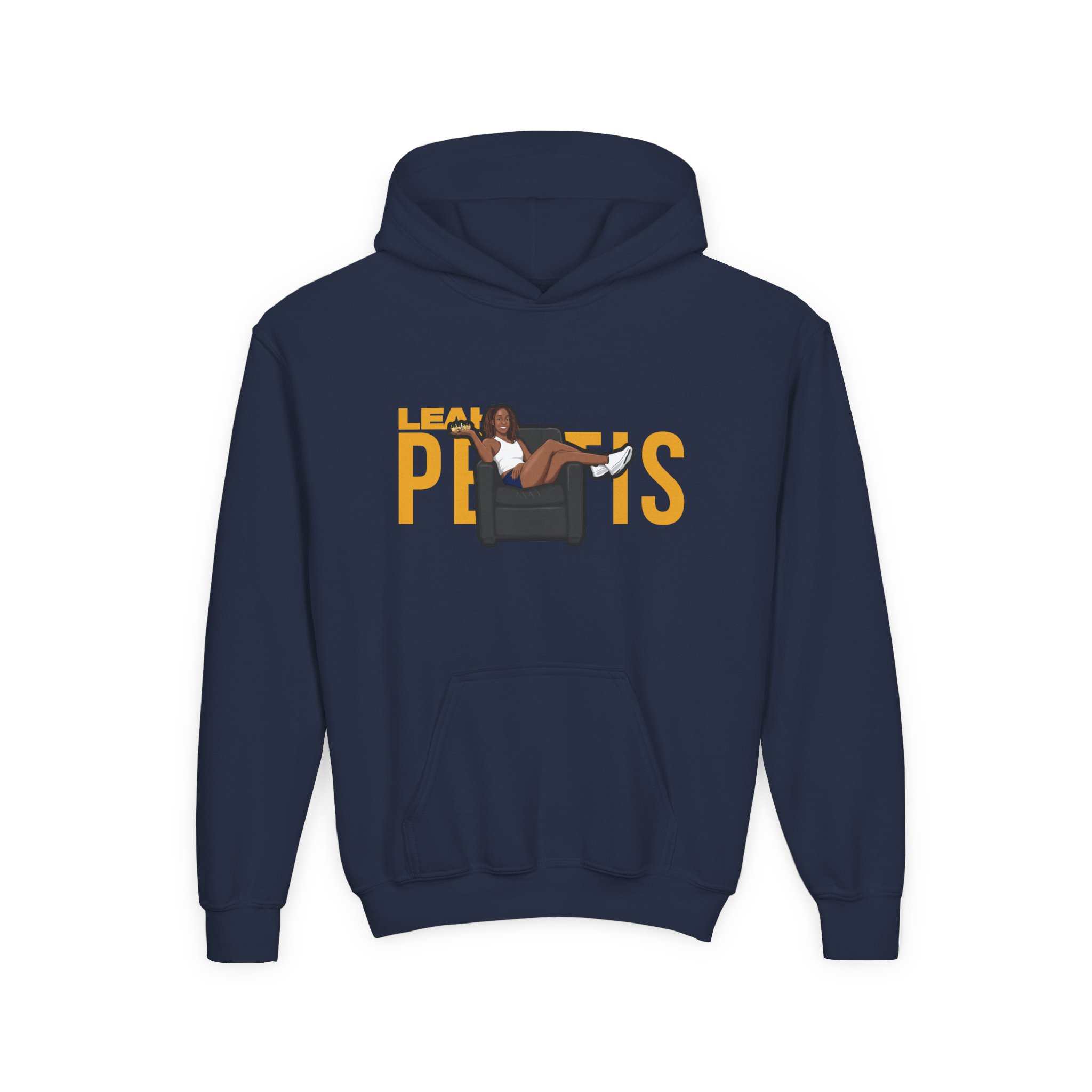 Youth Hoodie — character_player_name in Navy