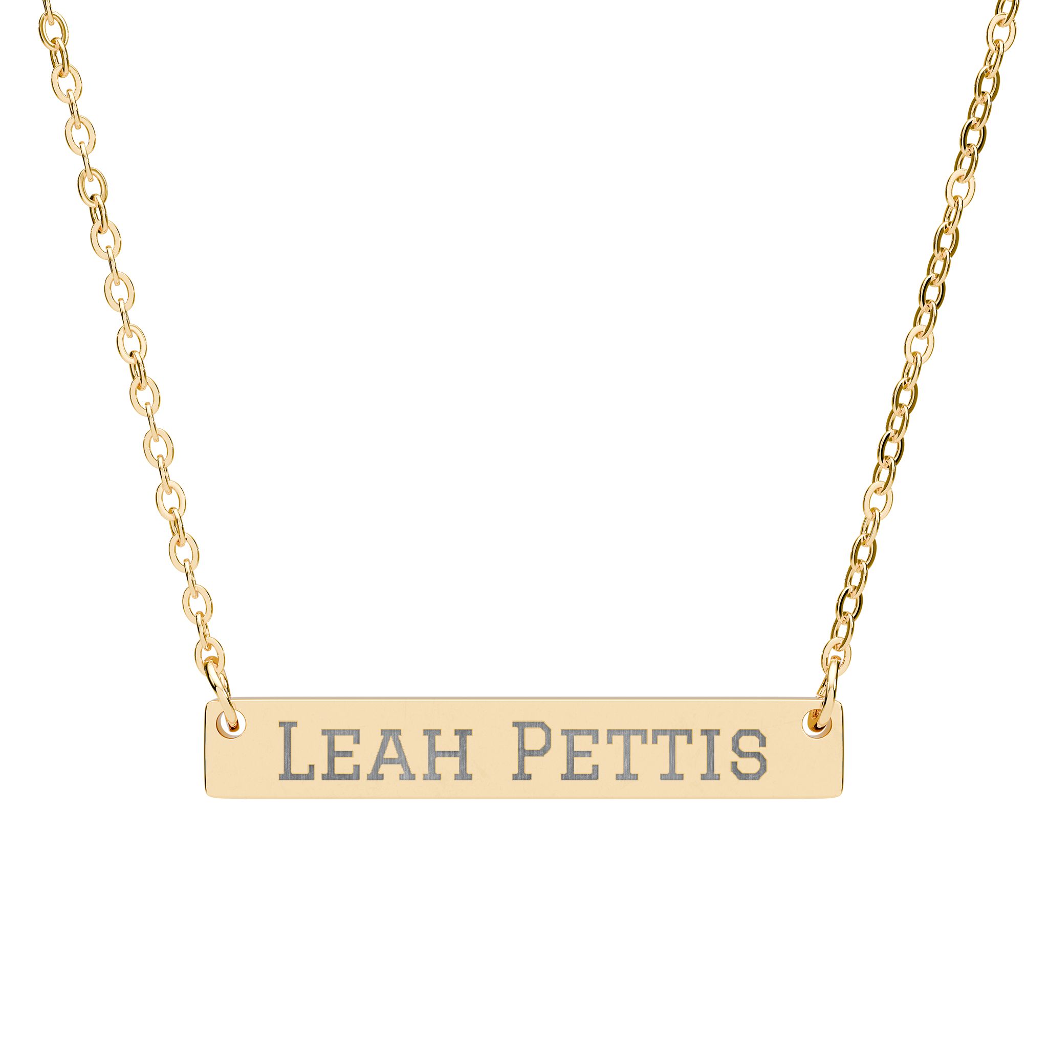 Engraved Bar Necklace — Classic in Gold