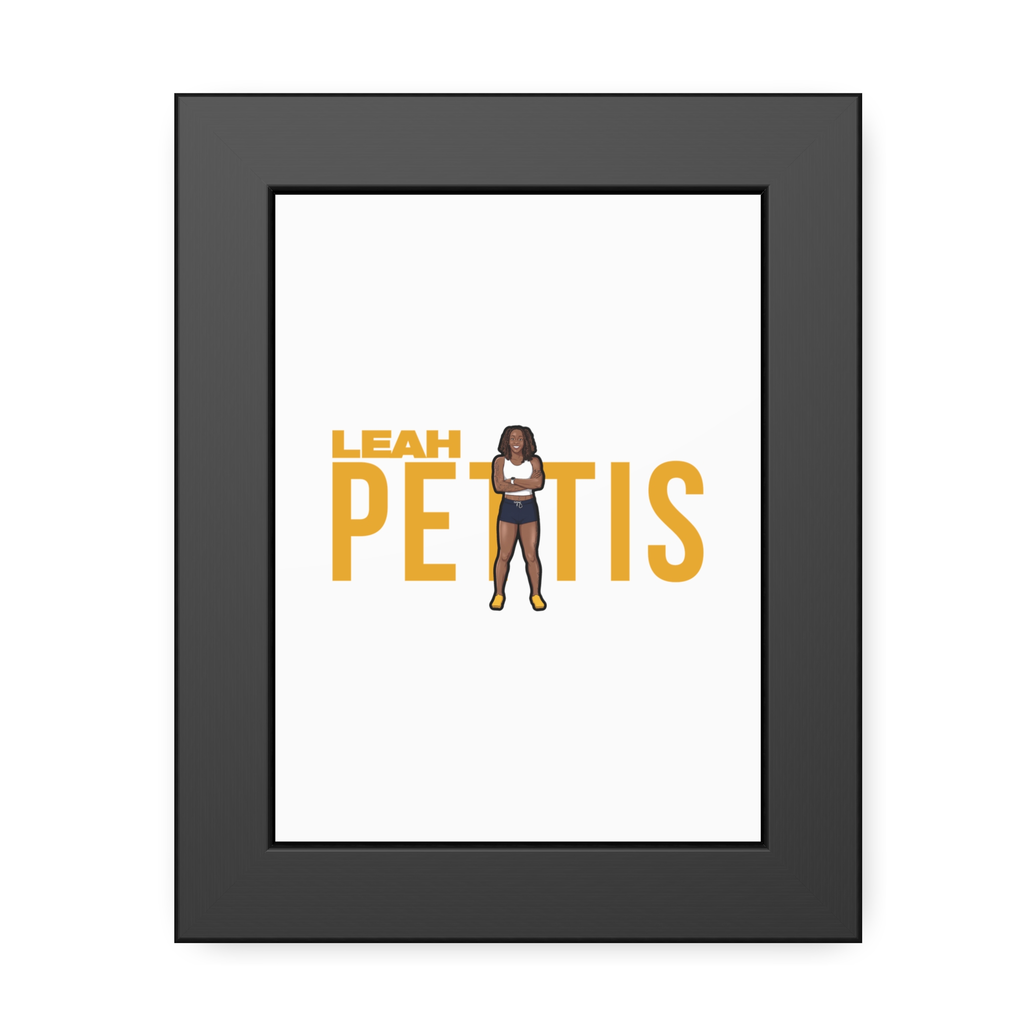 Framed Poster — character_player_name in Black