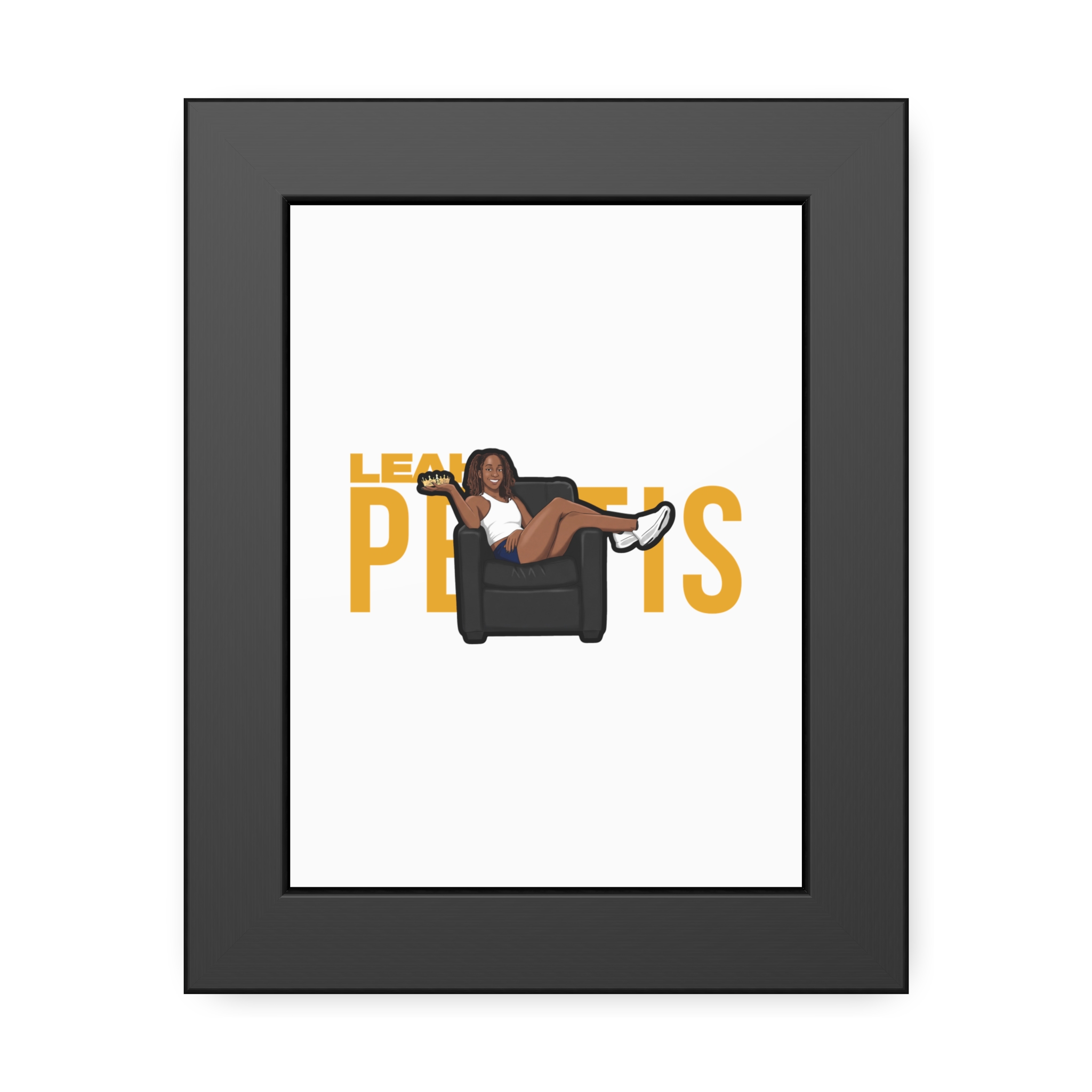 Framed Poster — character_player_name in Black