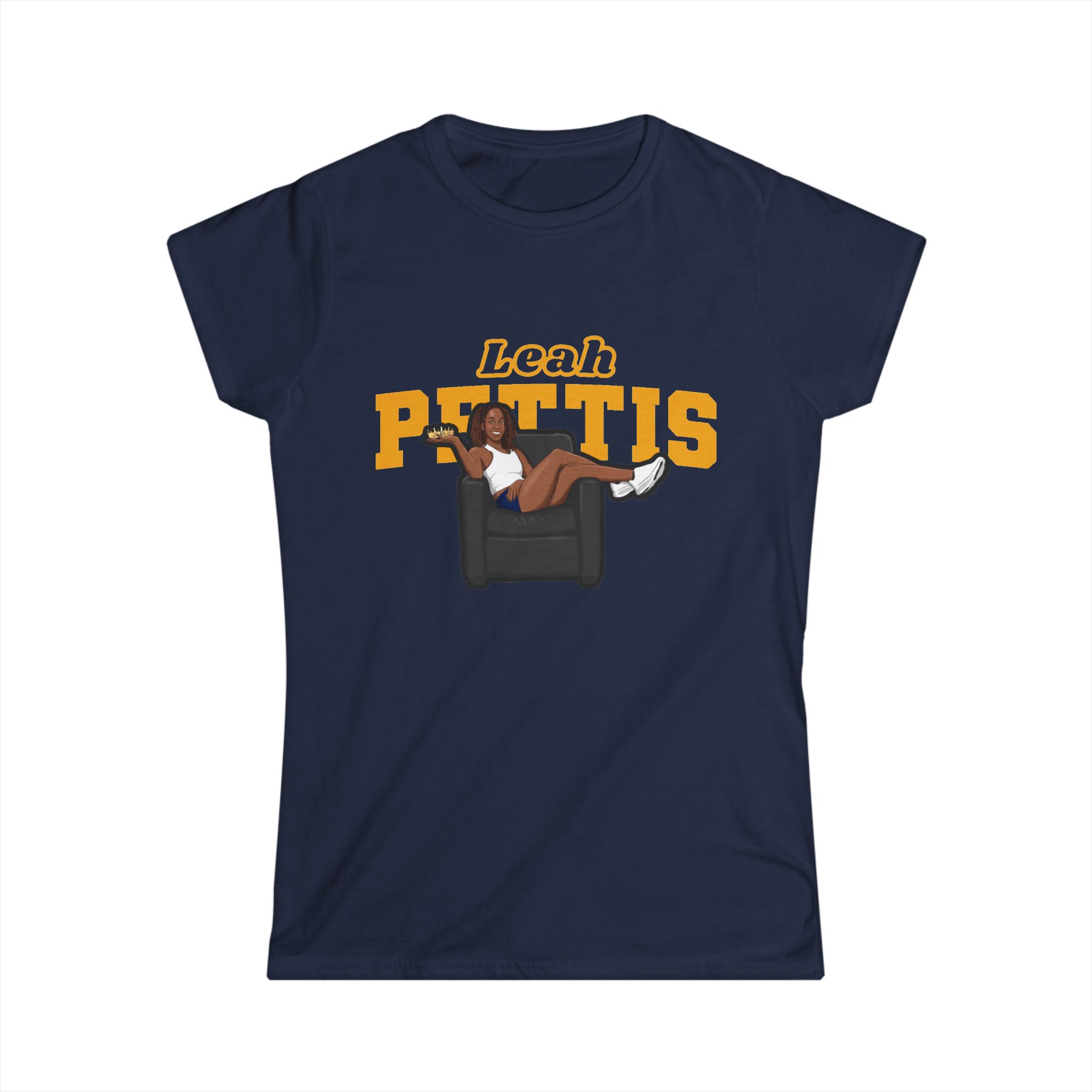 Women's Softstyle Tee — character_name_arch in Navy
