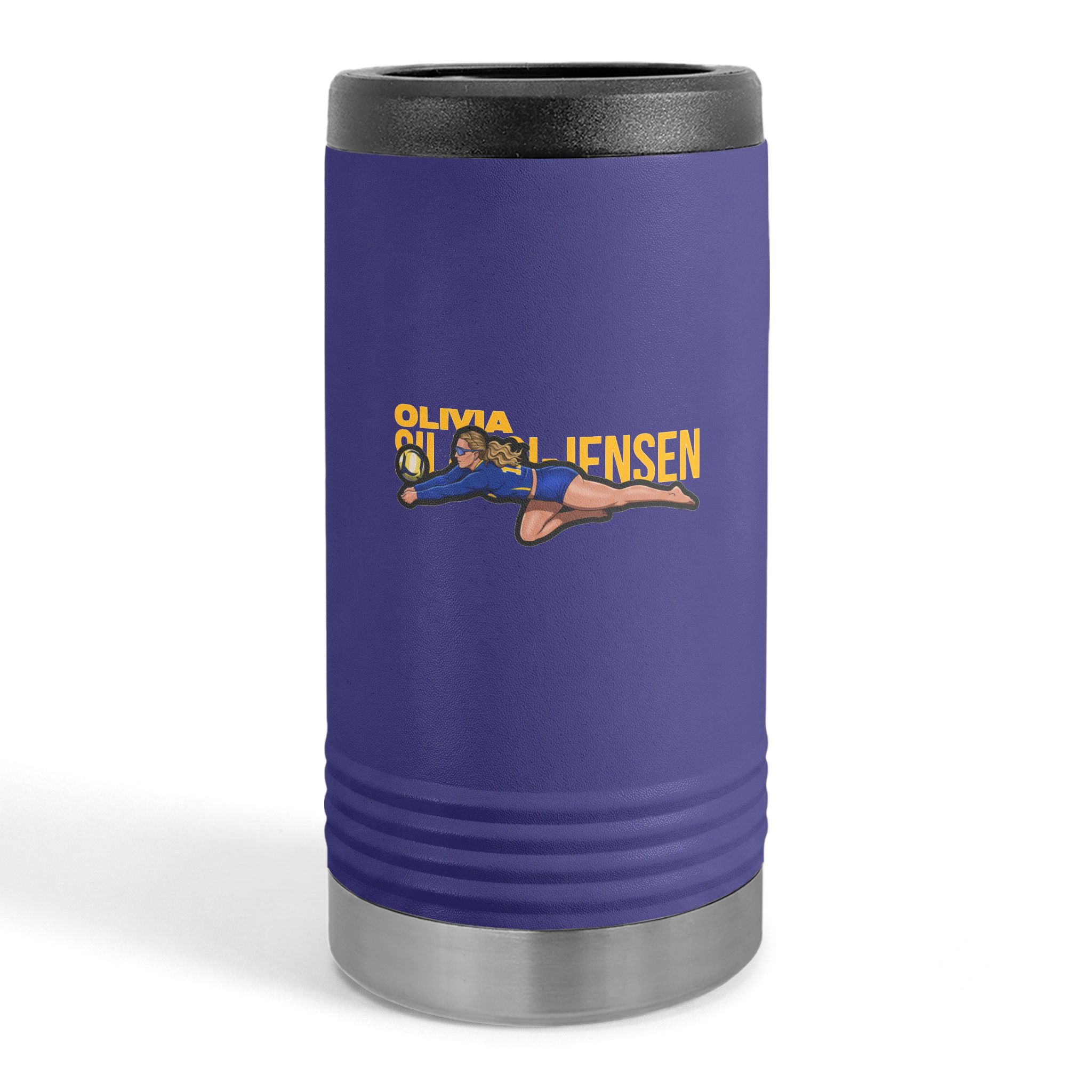 Slim Stainless Can Cooler — character_player_name in Purple
