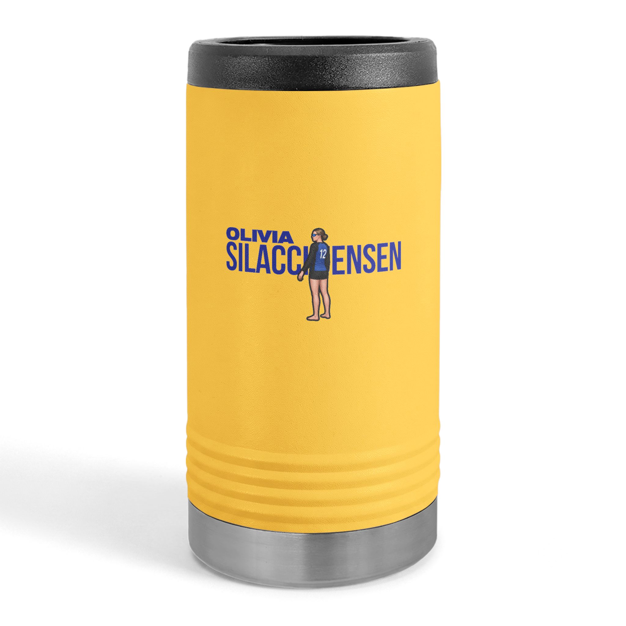 Slim Stainless Can Cooler — character_player_name in Yellow