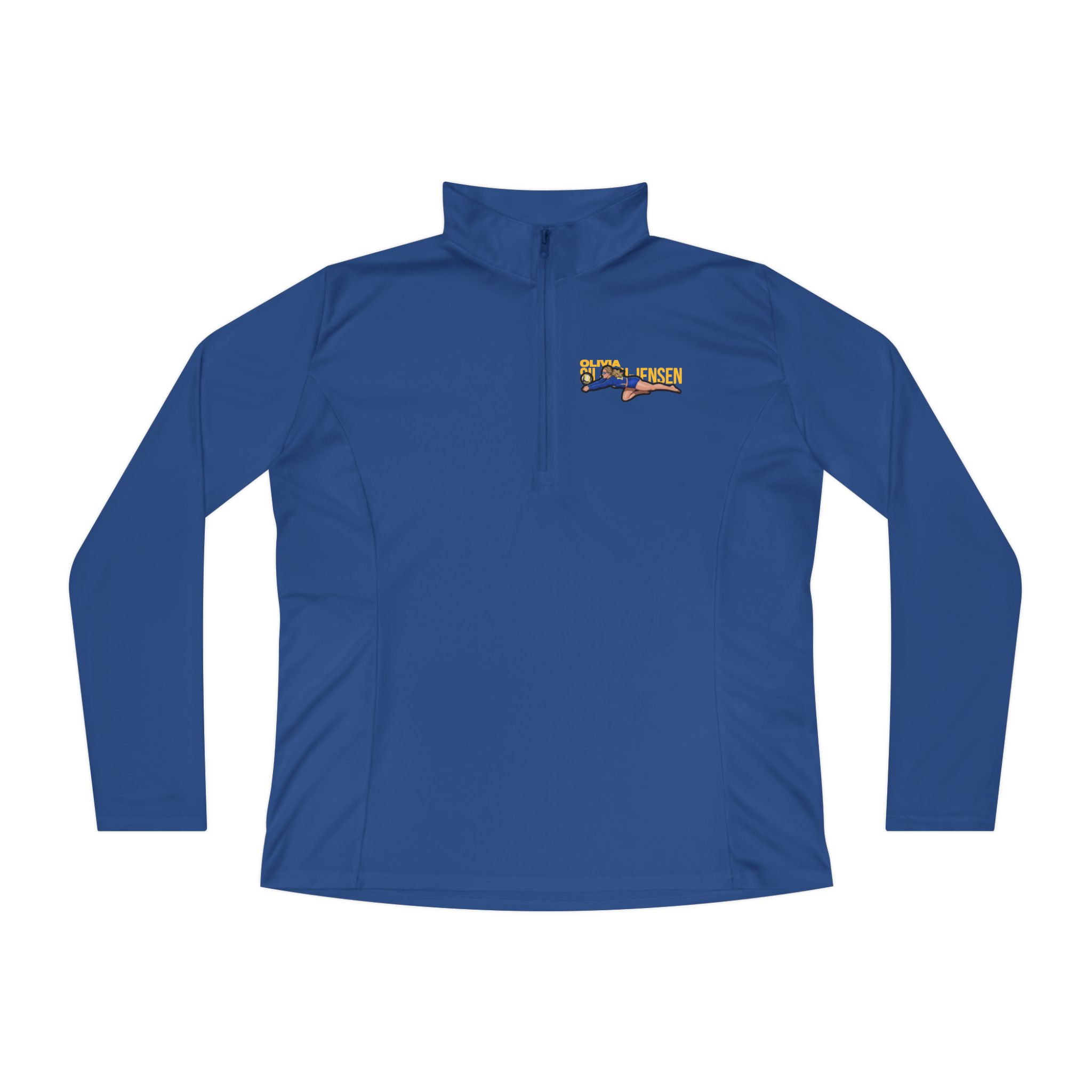 Women's Q-Zip Pullover — character_player_name in Royal