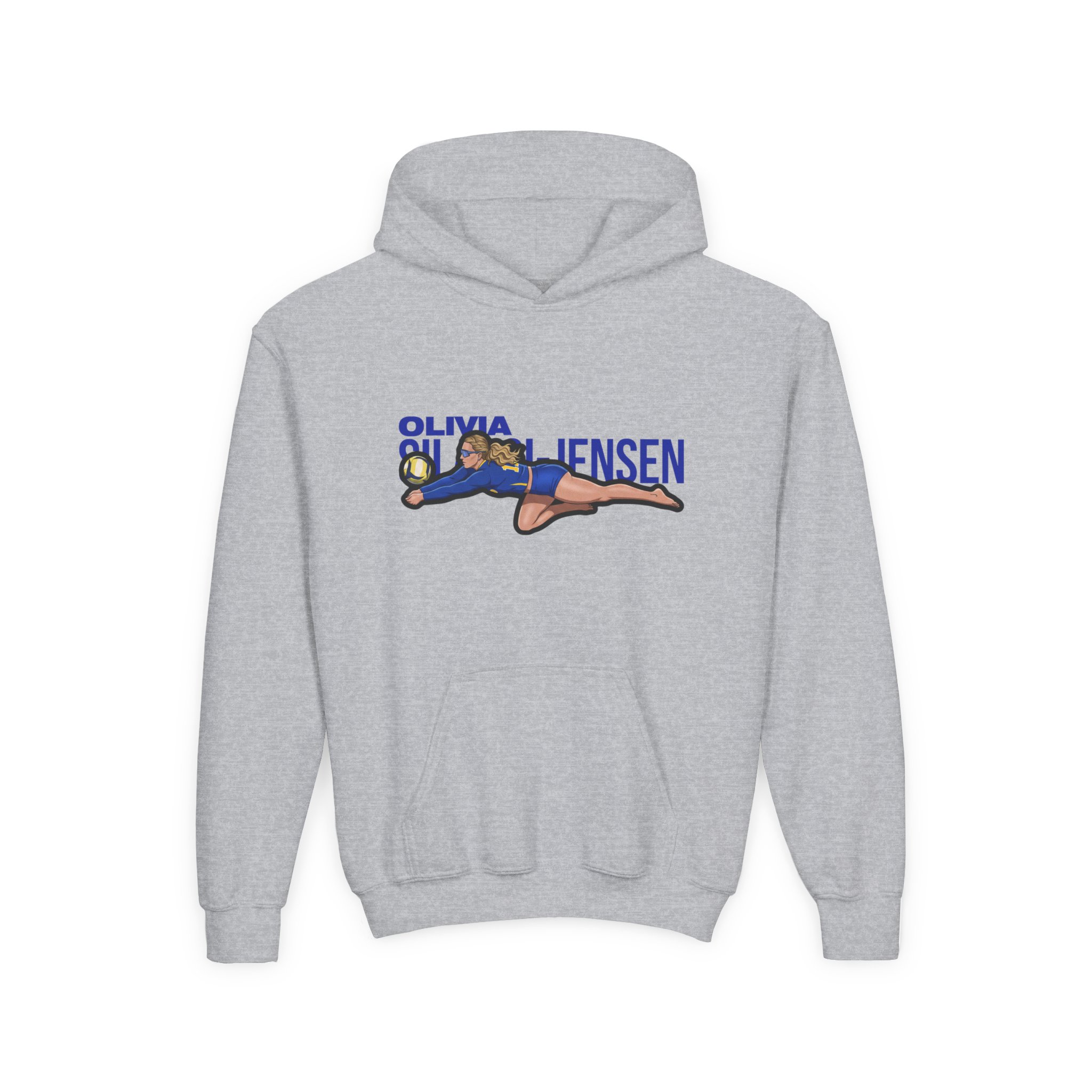 Youth Hoodie — character_player_name in Grey