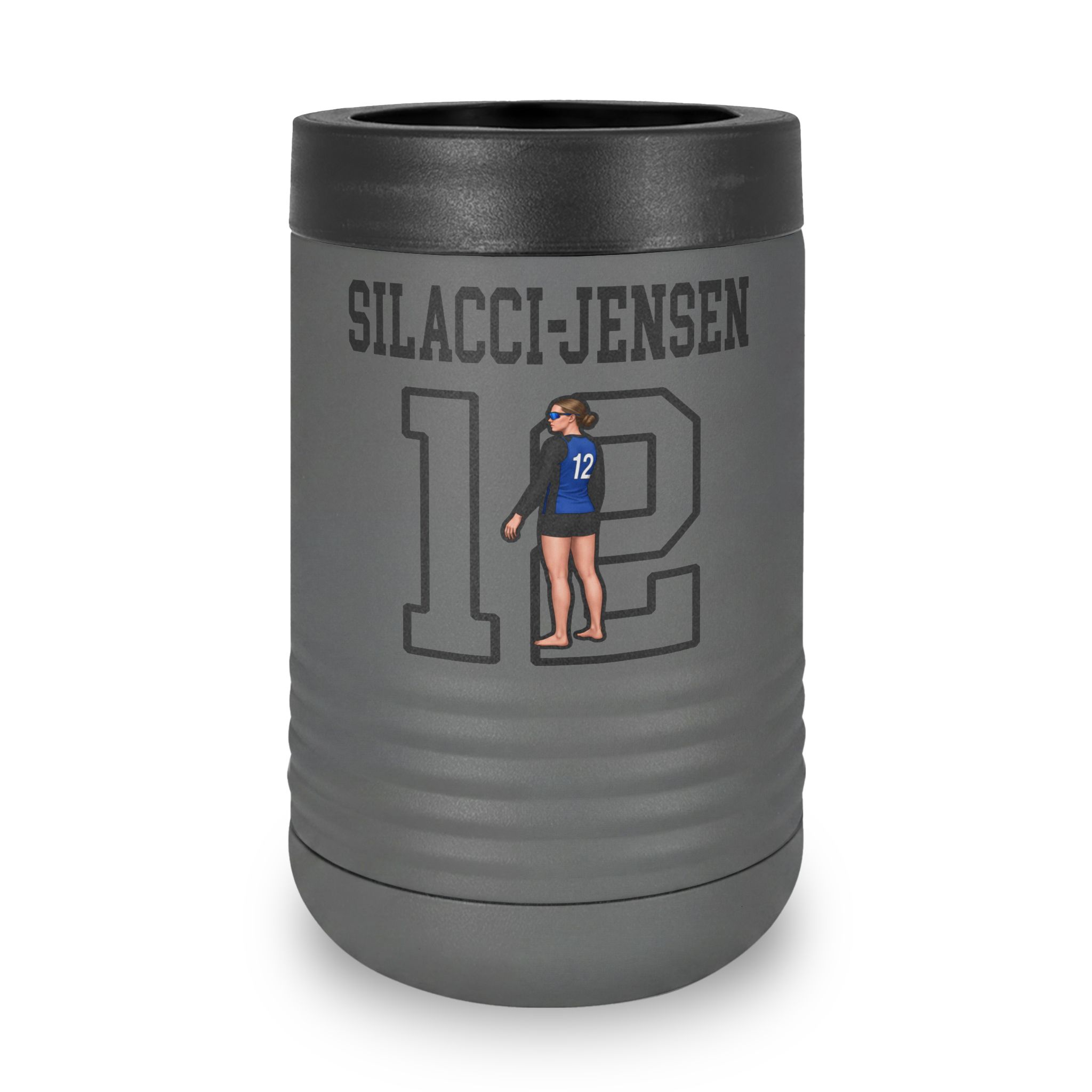 Stainless Can Cooler — character_shirsey in Grey
