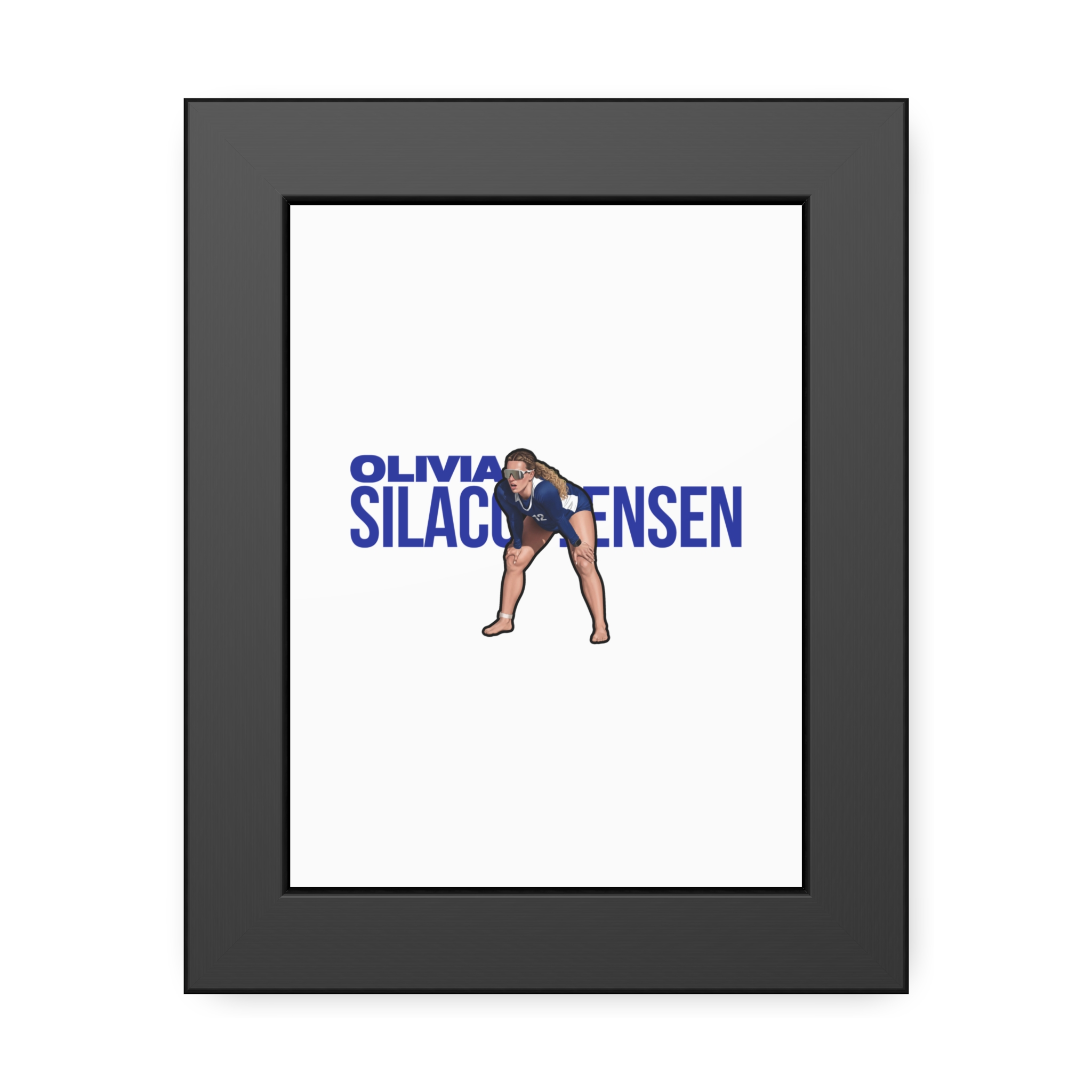 Framed Poster — character_player_name in Black
