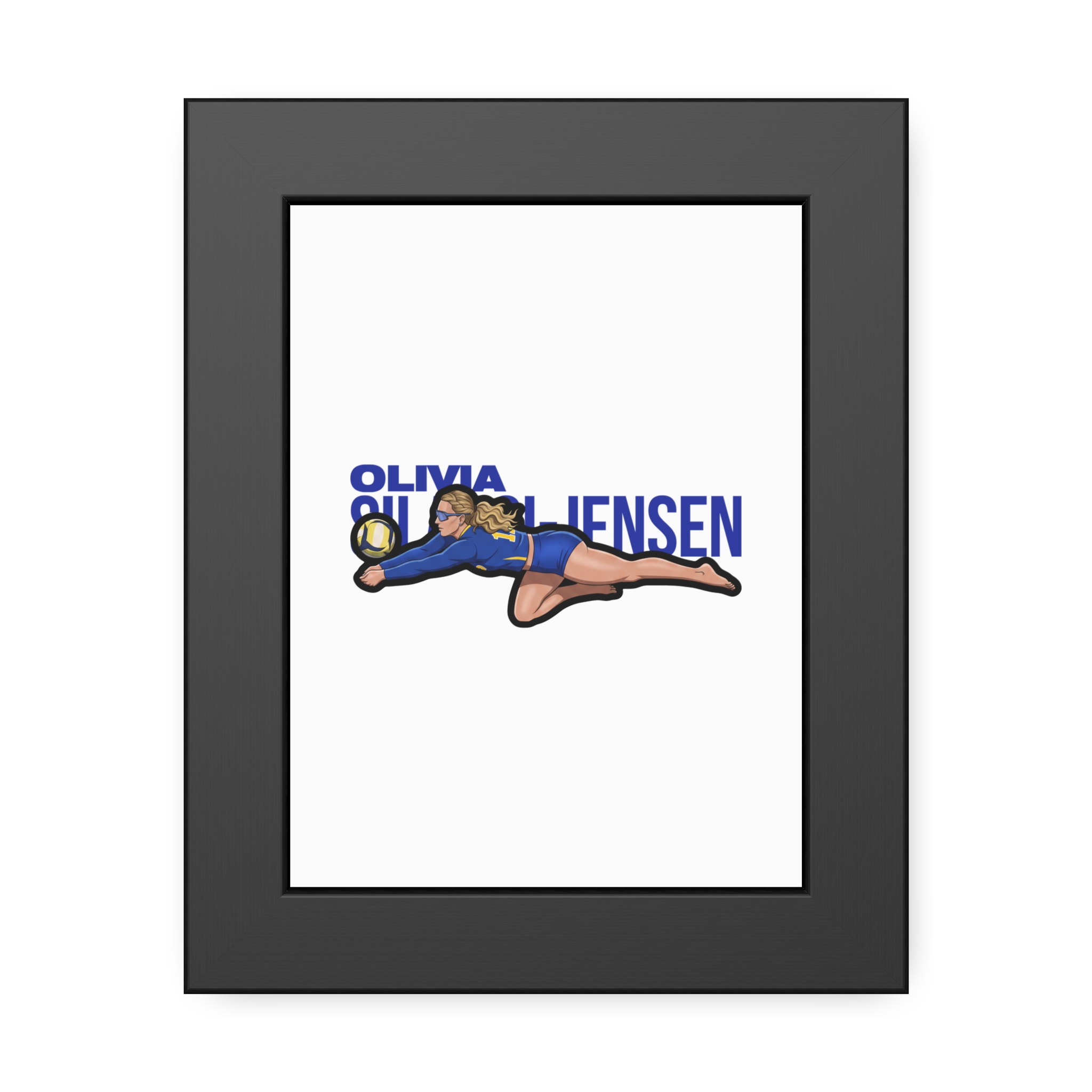 Framed Poster — character_player_name in Black