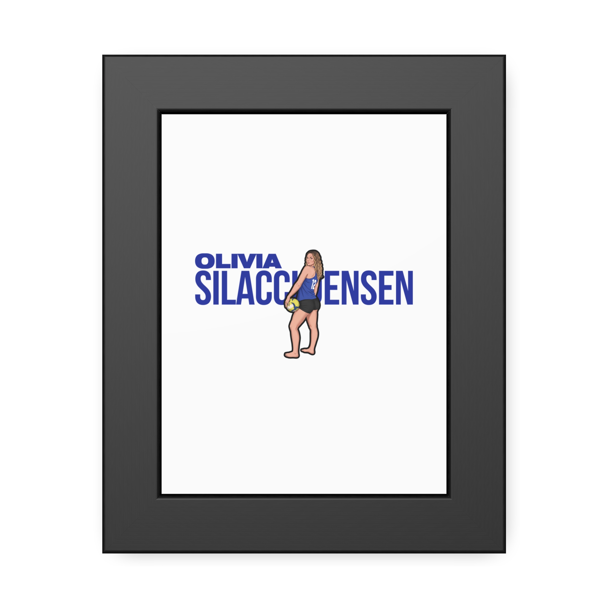 Framed Poster — character_player_name in Black