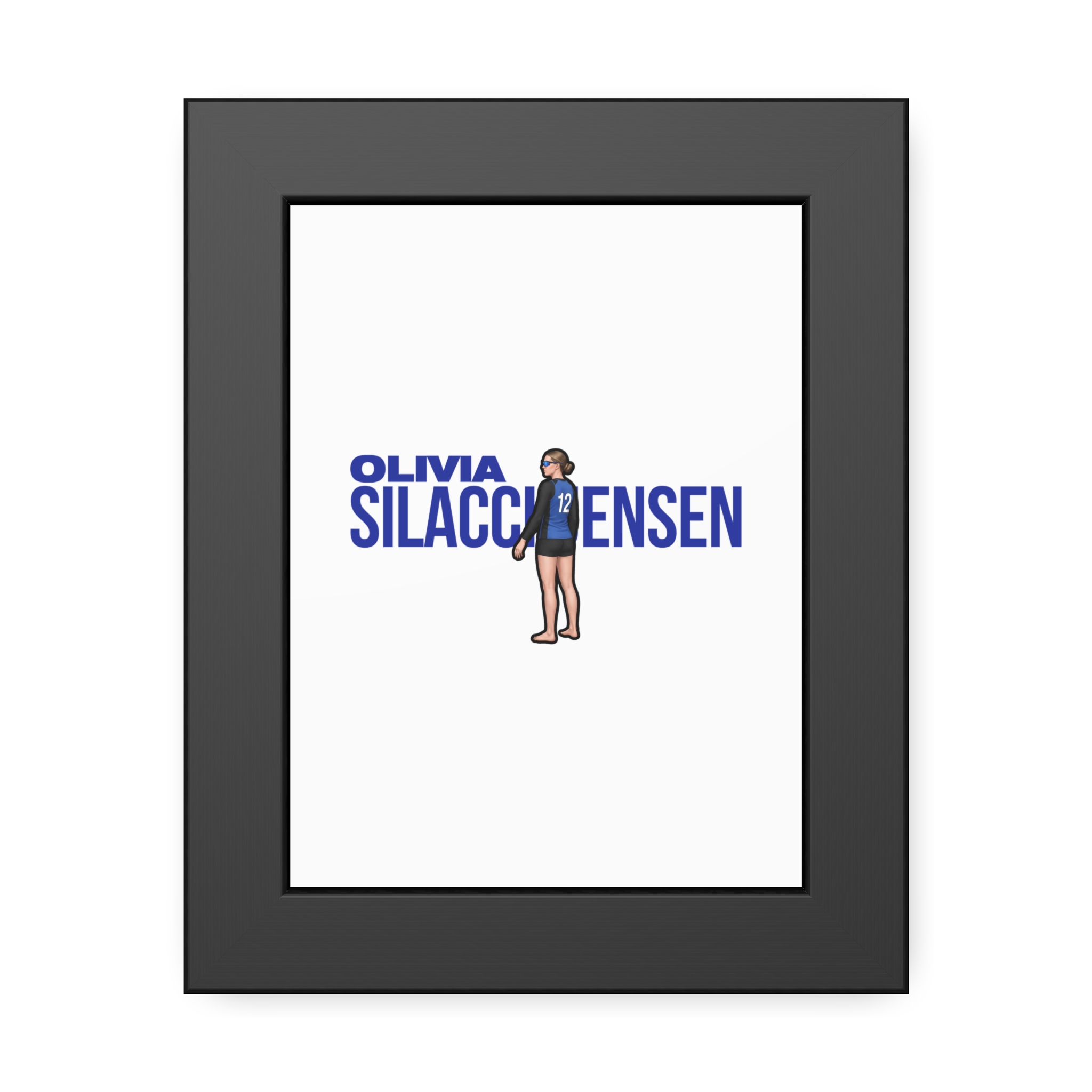 Framed Poster — character_player_name in Black