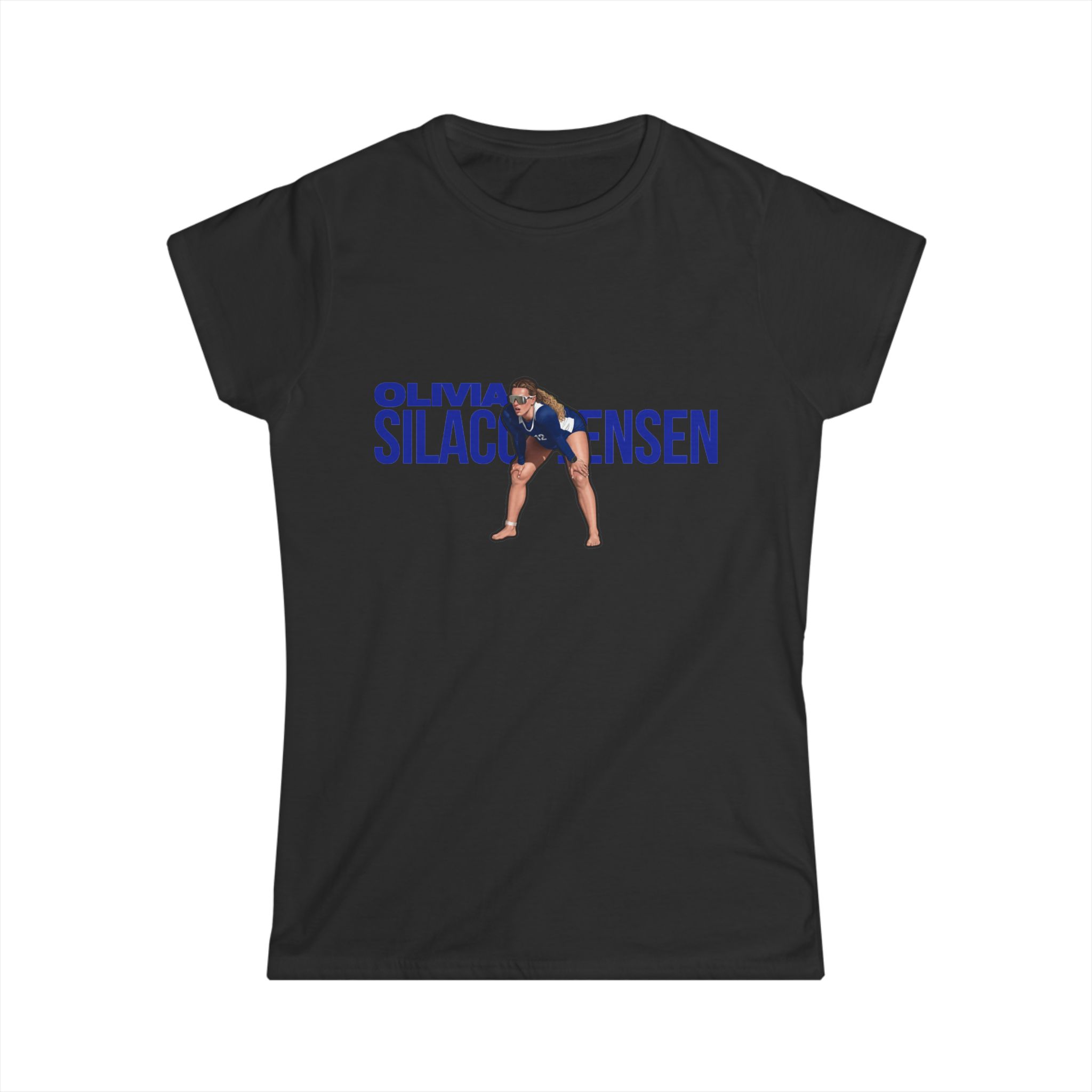 Women's Softstyle Tee — character_player_name in Black