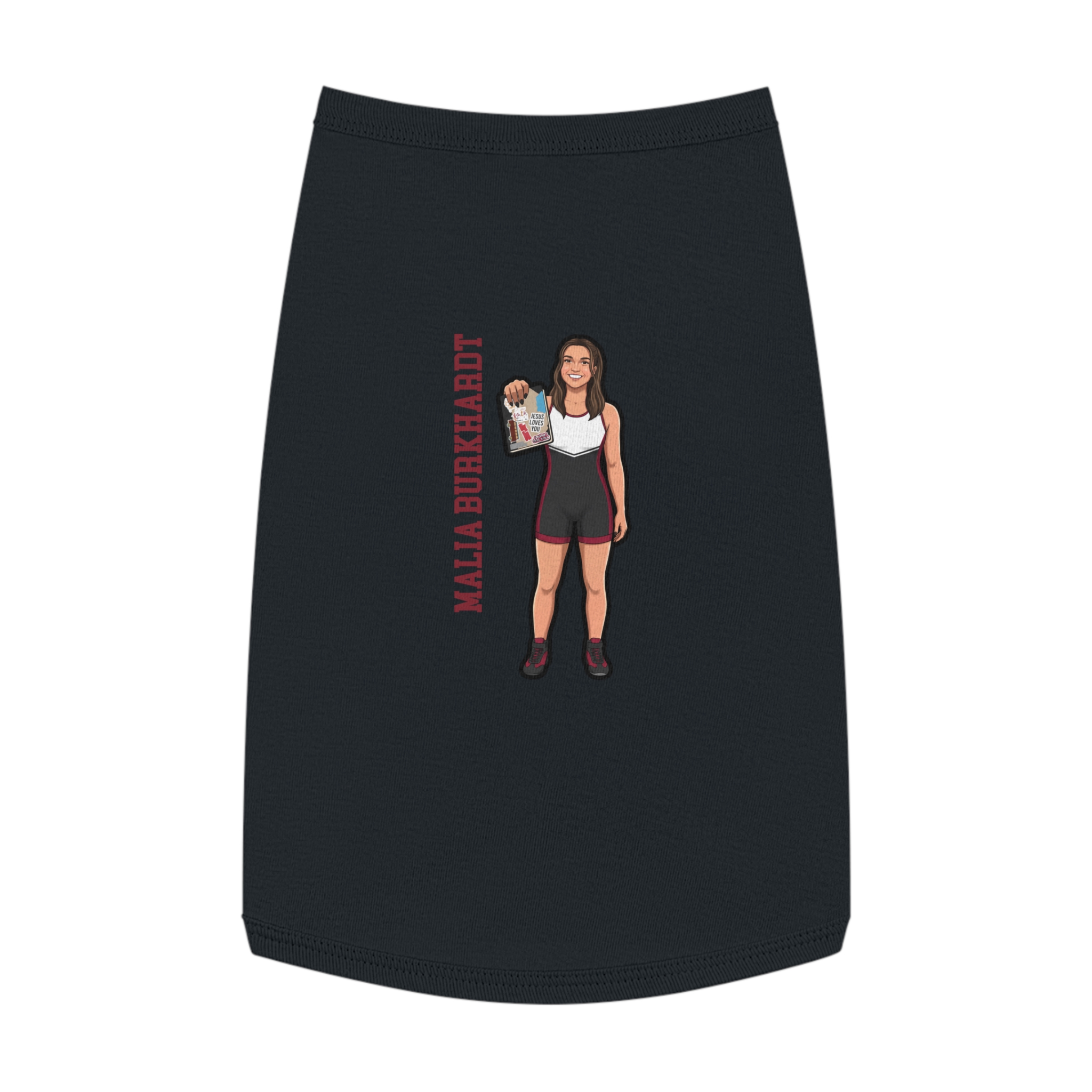 Pet Tank Top — character_name_vertical in Black