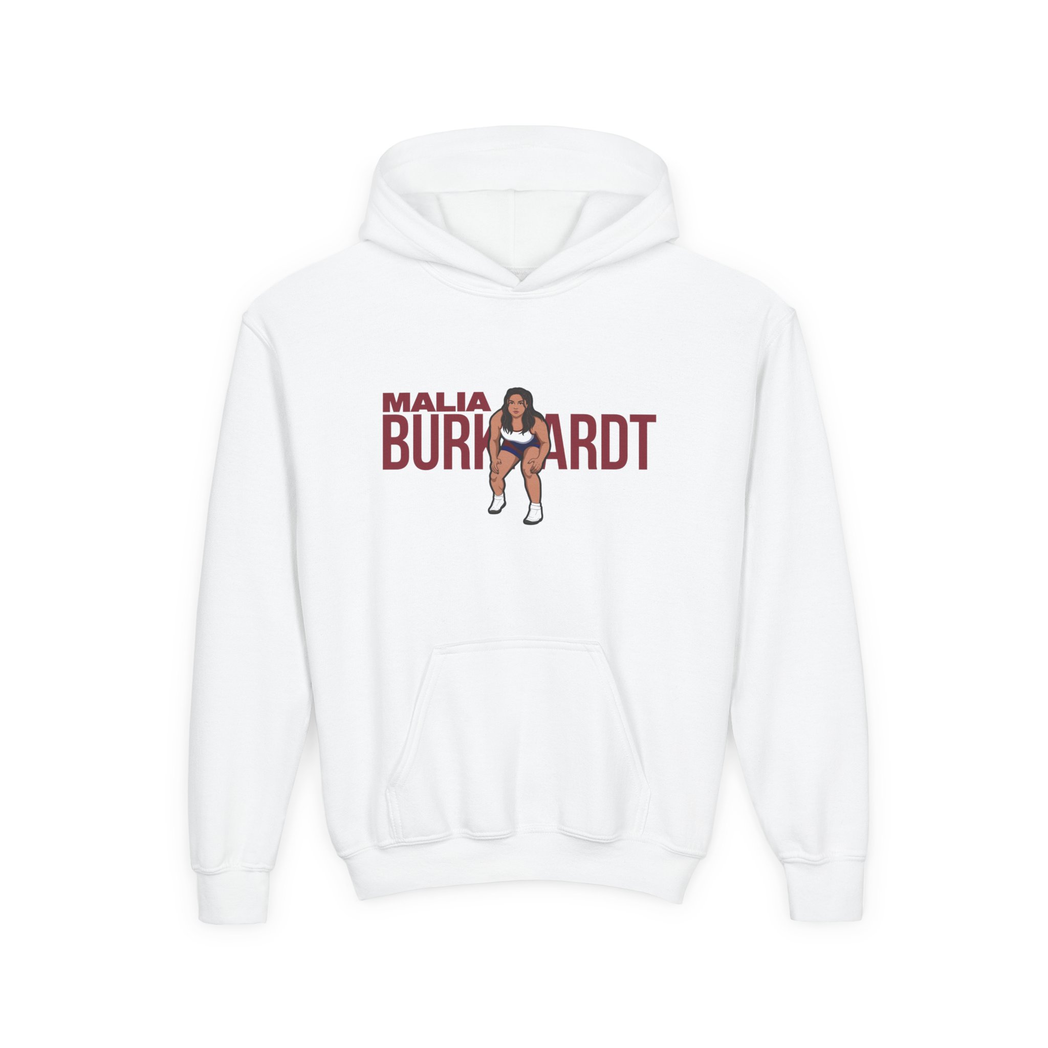 Youth Hoodie — character_player_name in White