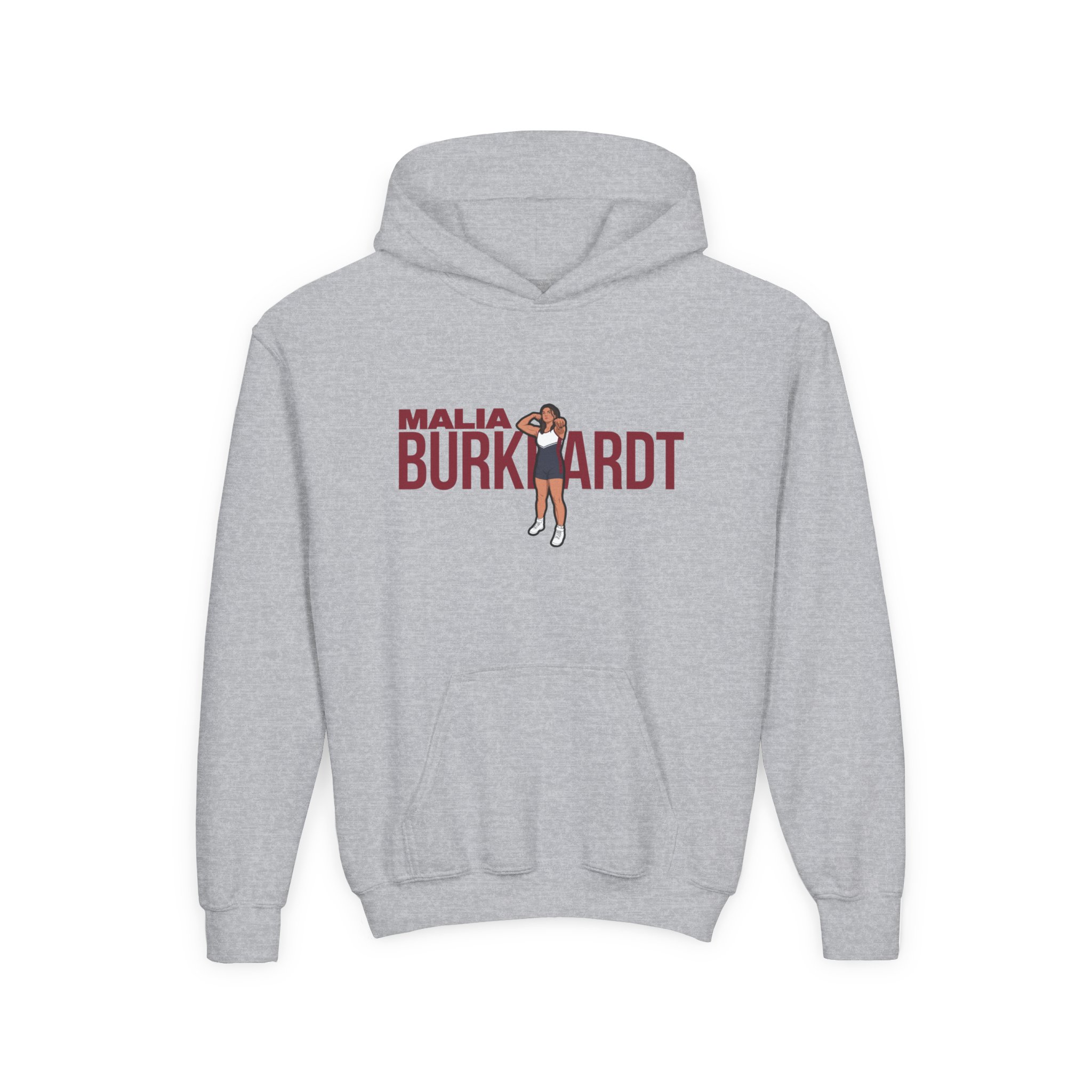 Youth Hoodie — character_player_name in Grey