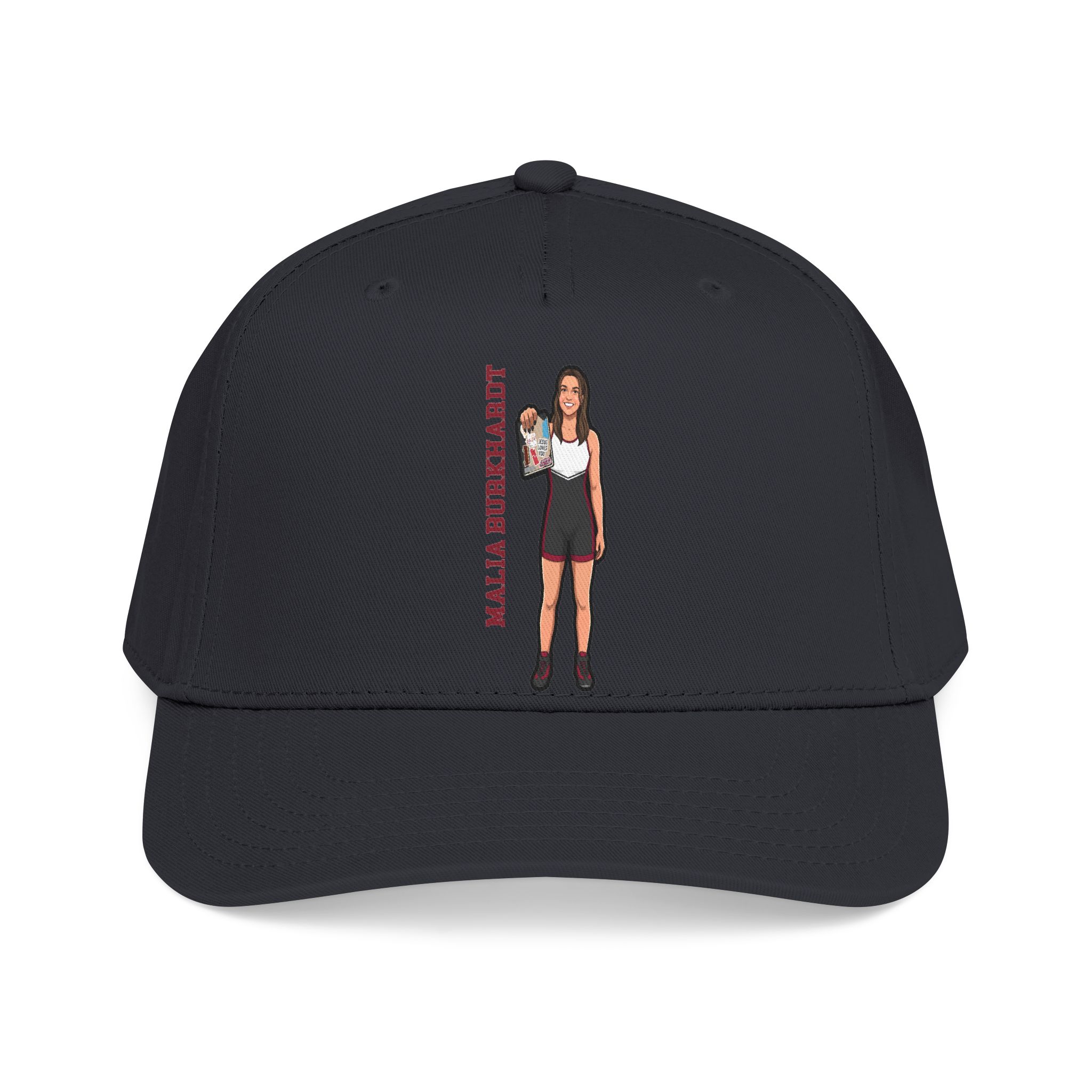 Baseball Cap — character_name_vertical in Black