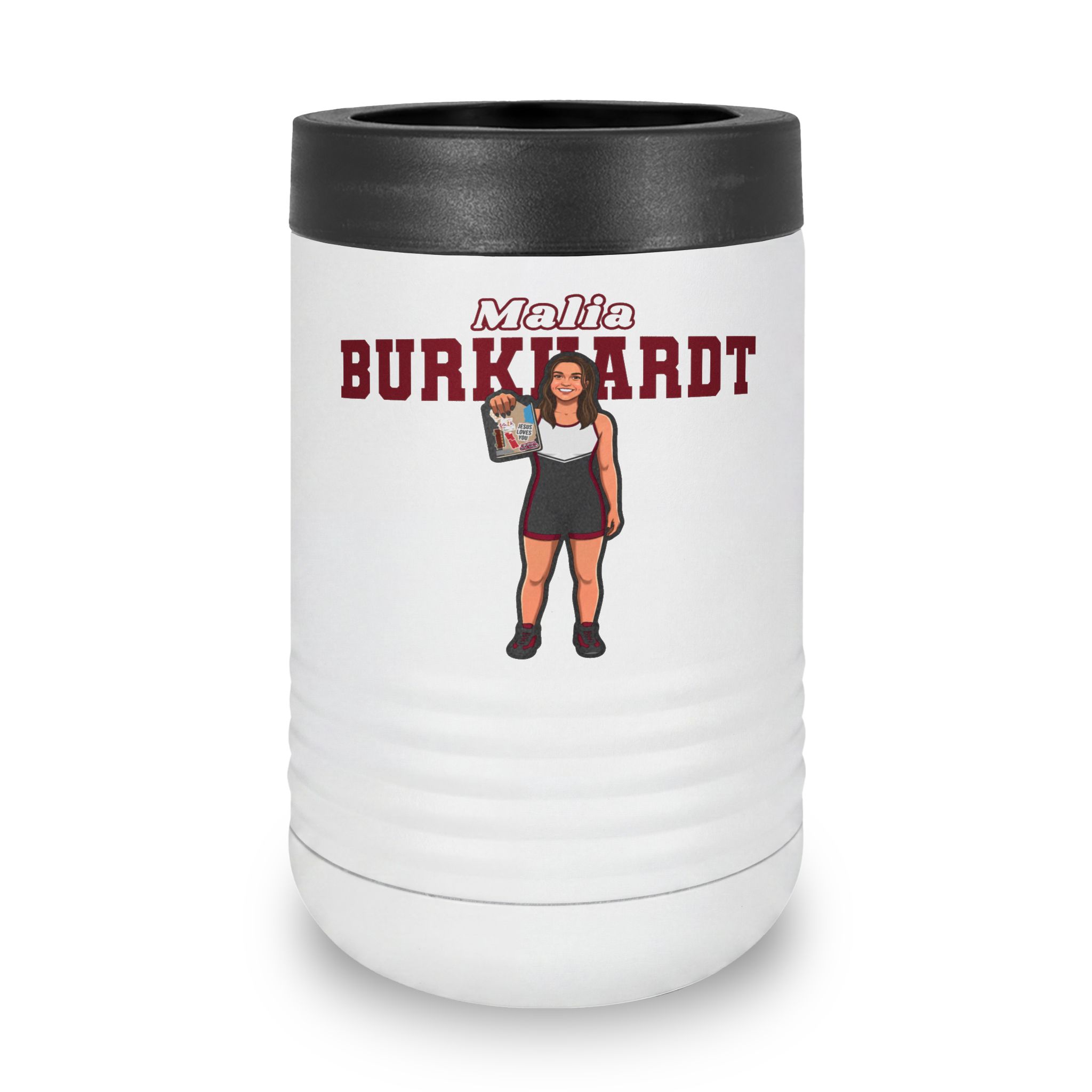 Stainless Can Cooler — character_name_arch in White
