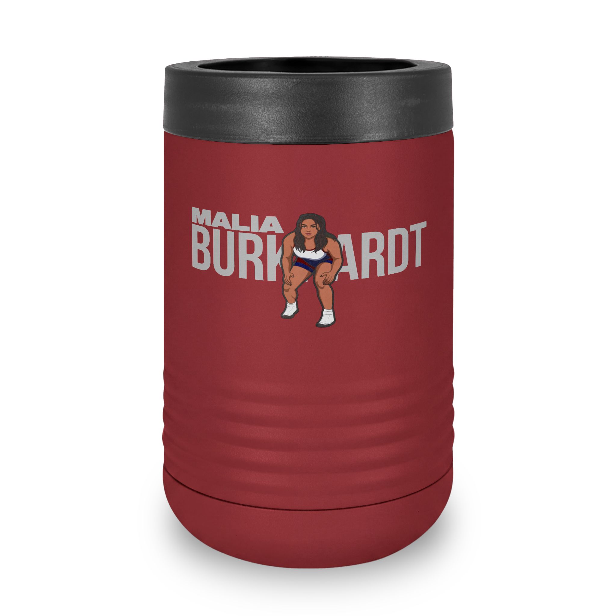 Stainless Can Cooler — character_player_name in Maroon