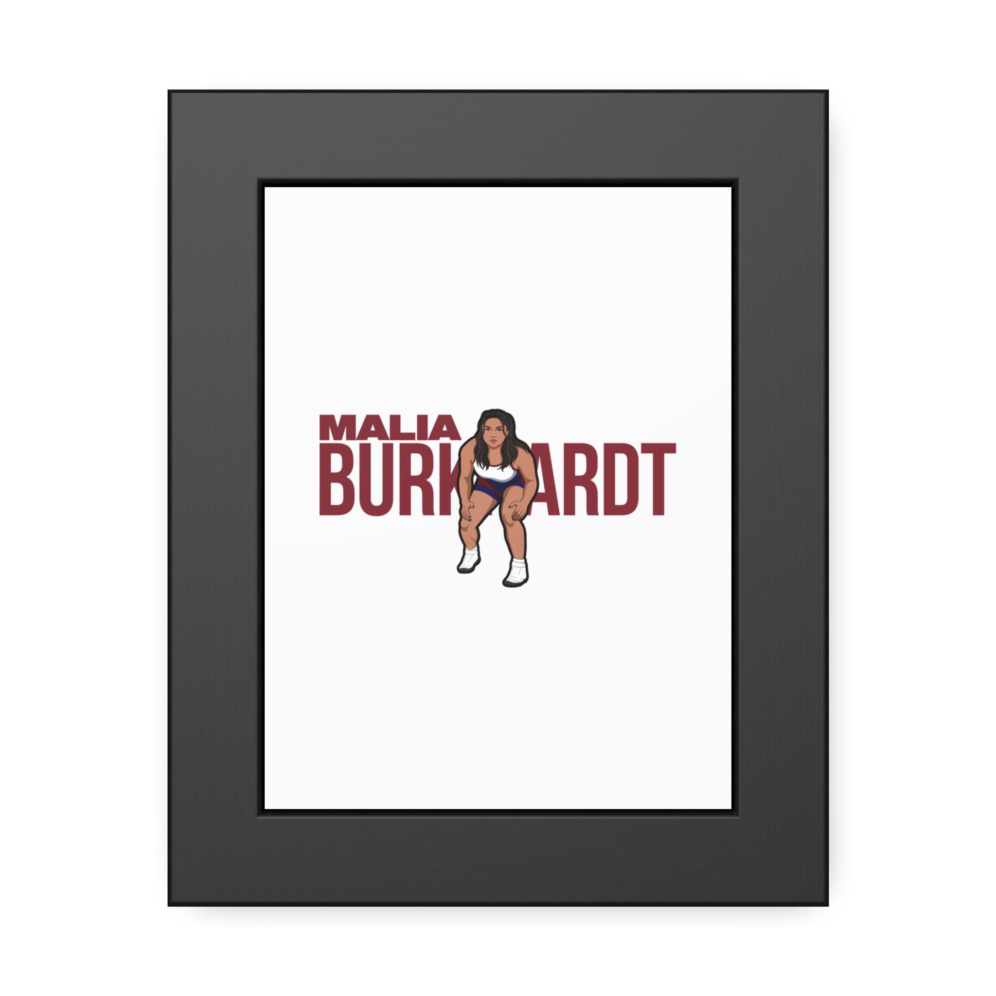 Framed Poster — character_player_name in Black