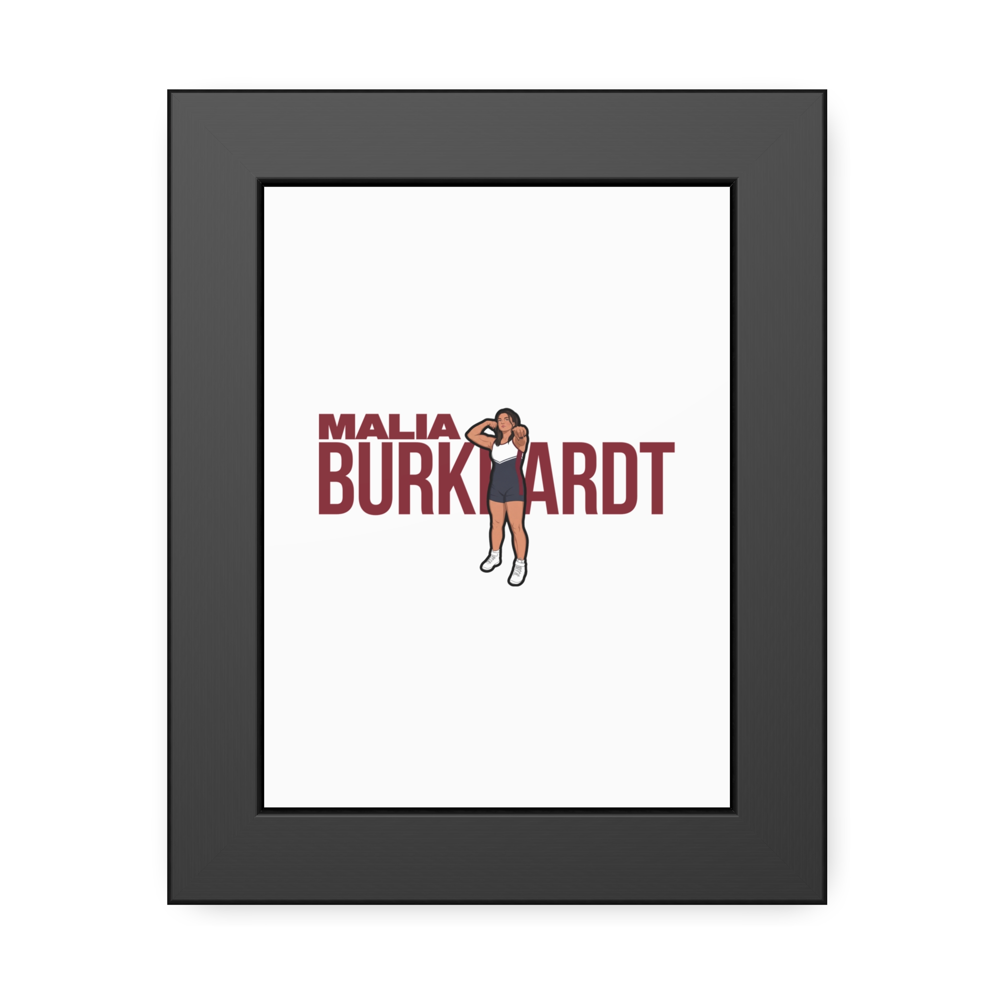 Framed Poster — character_player_name in Black