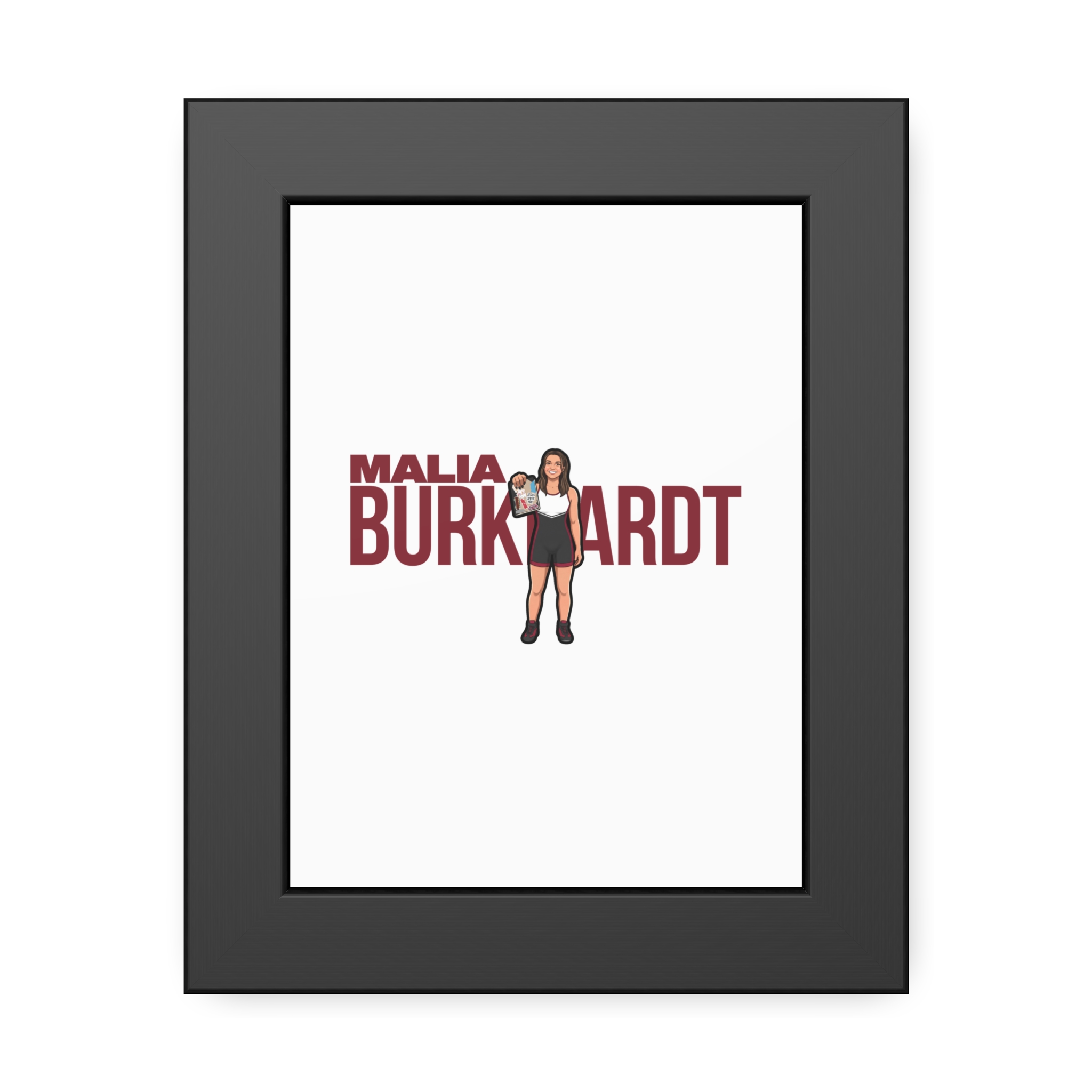 Framed Poster — character_player_name in Black