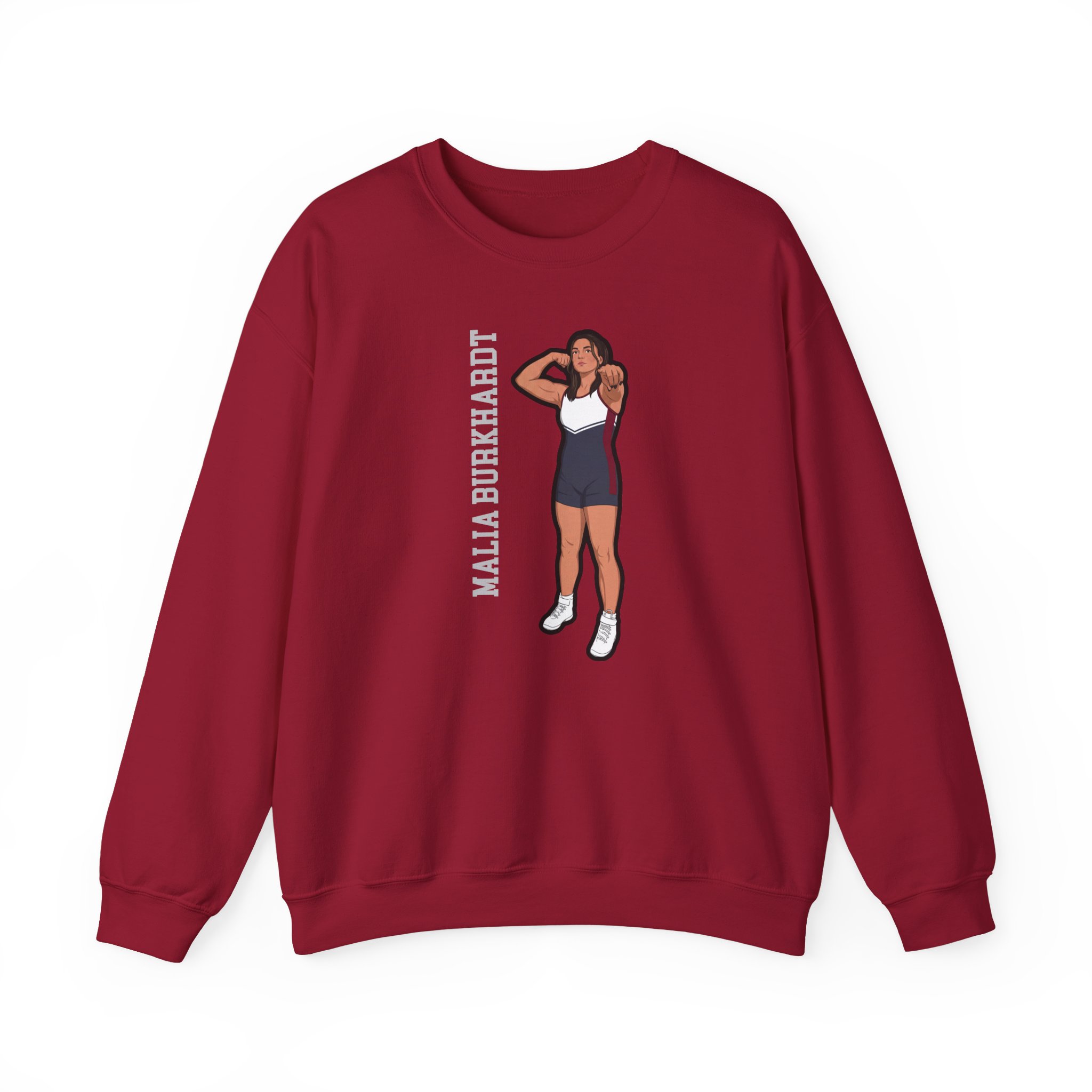 Crewneck Sweatshirt — character_name_vertical in Cardinal