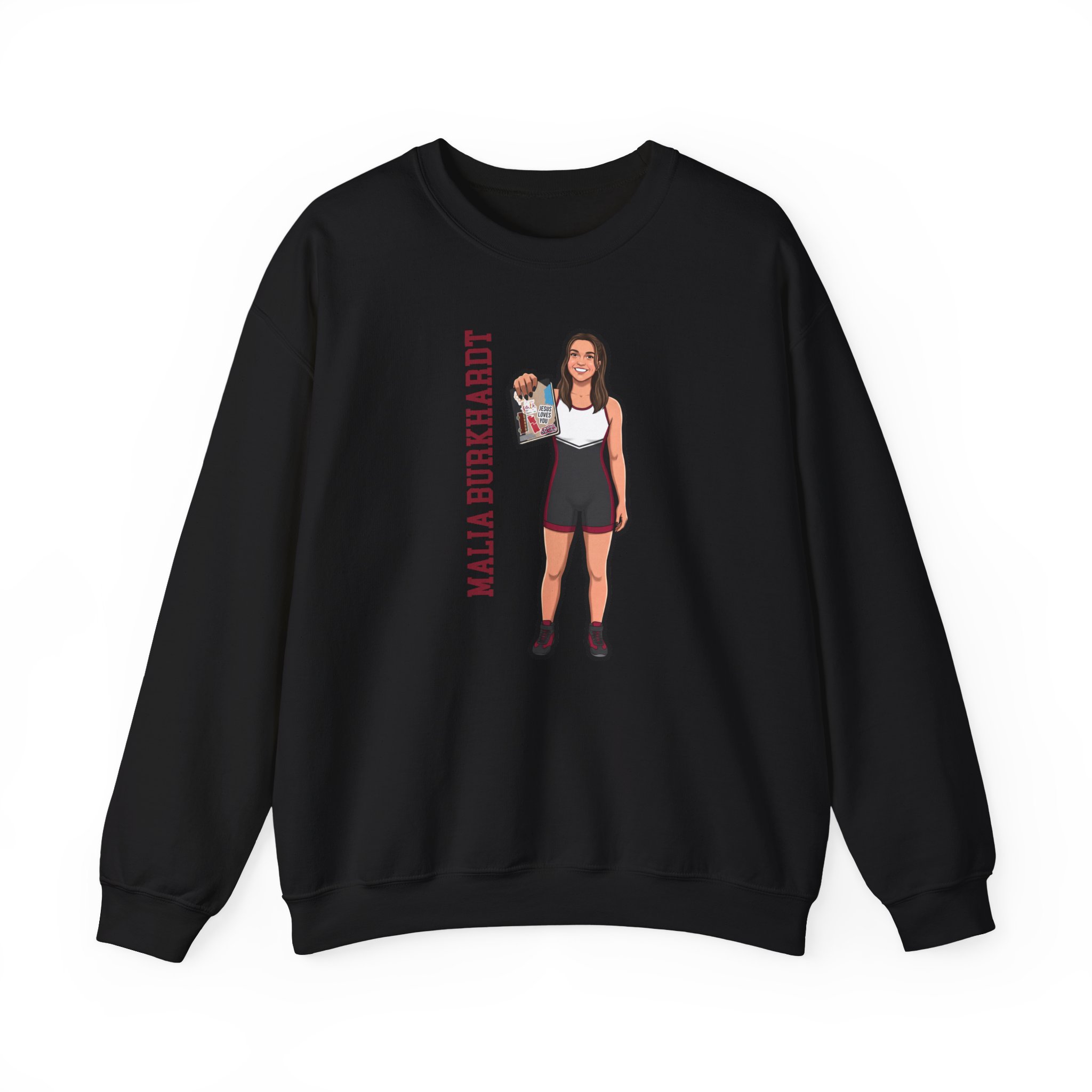 Crewneck Sweatshirt — character_name_vertical in Black