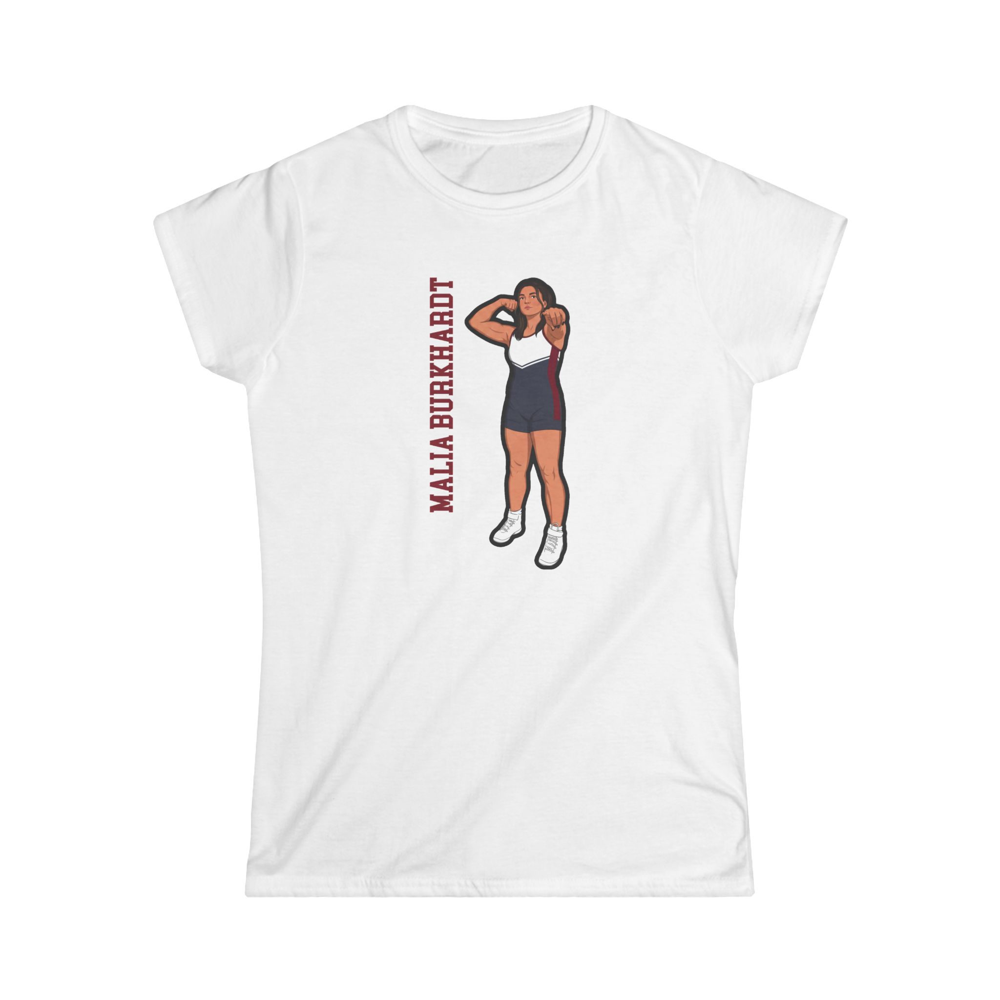 Women's Softstyle Tee — character_name_vertical in White